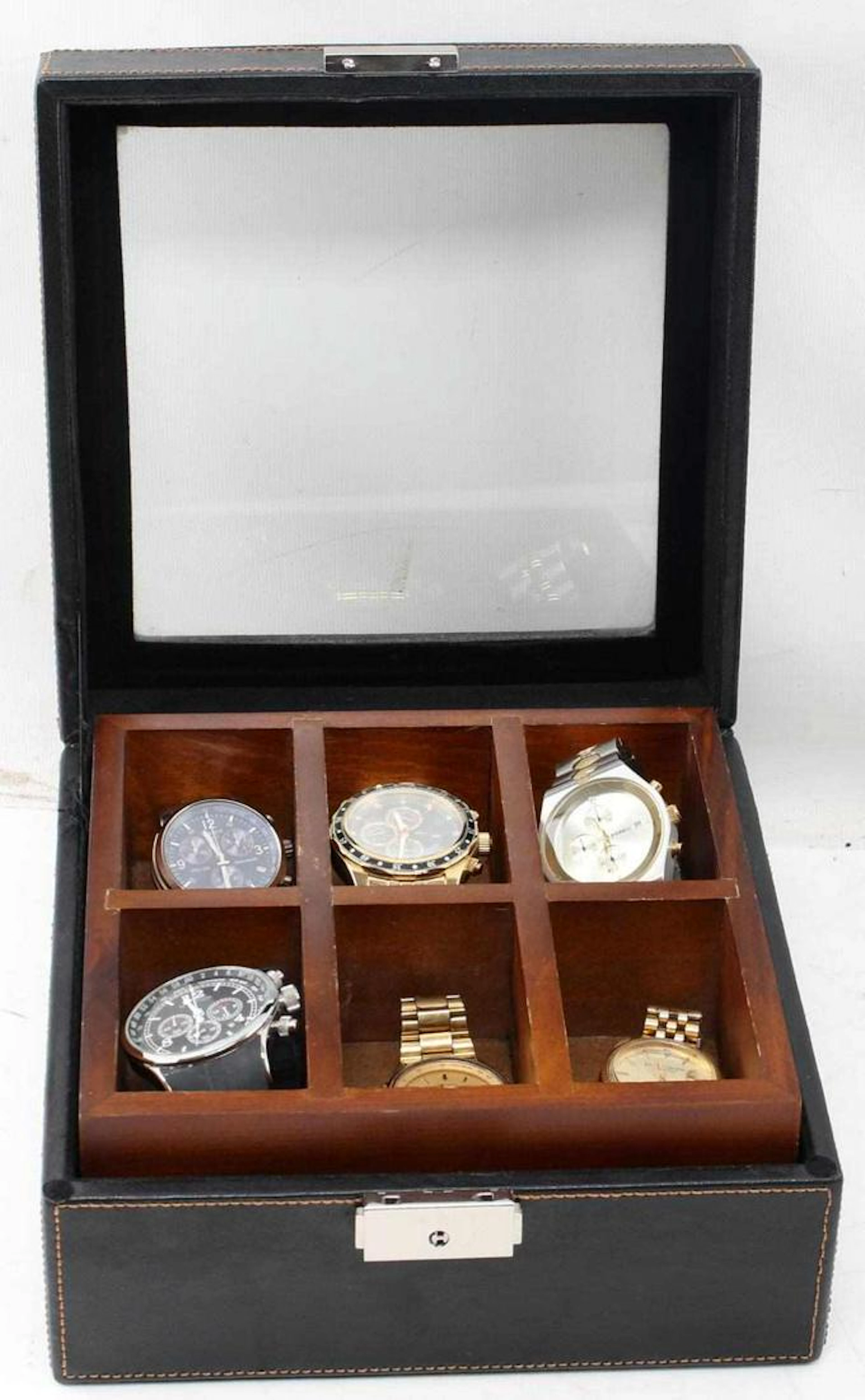 Watch case w six mens wrist watches tissot fossil