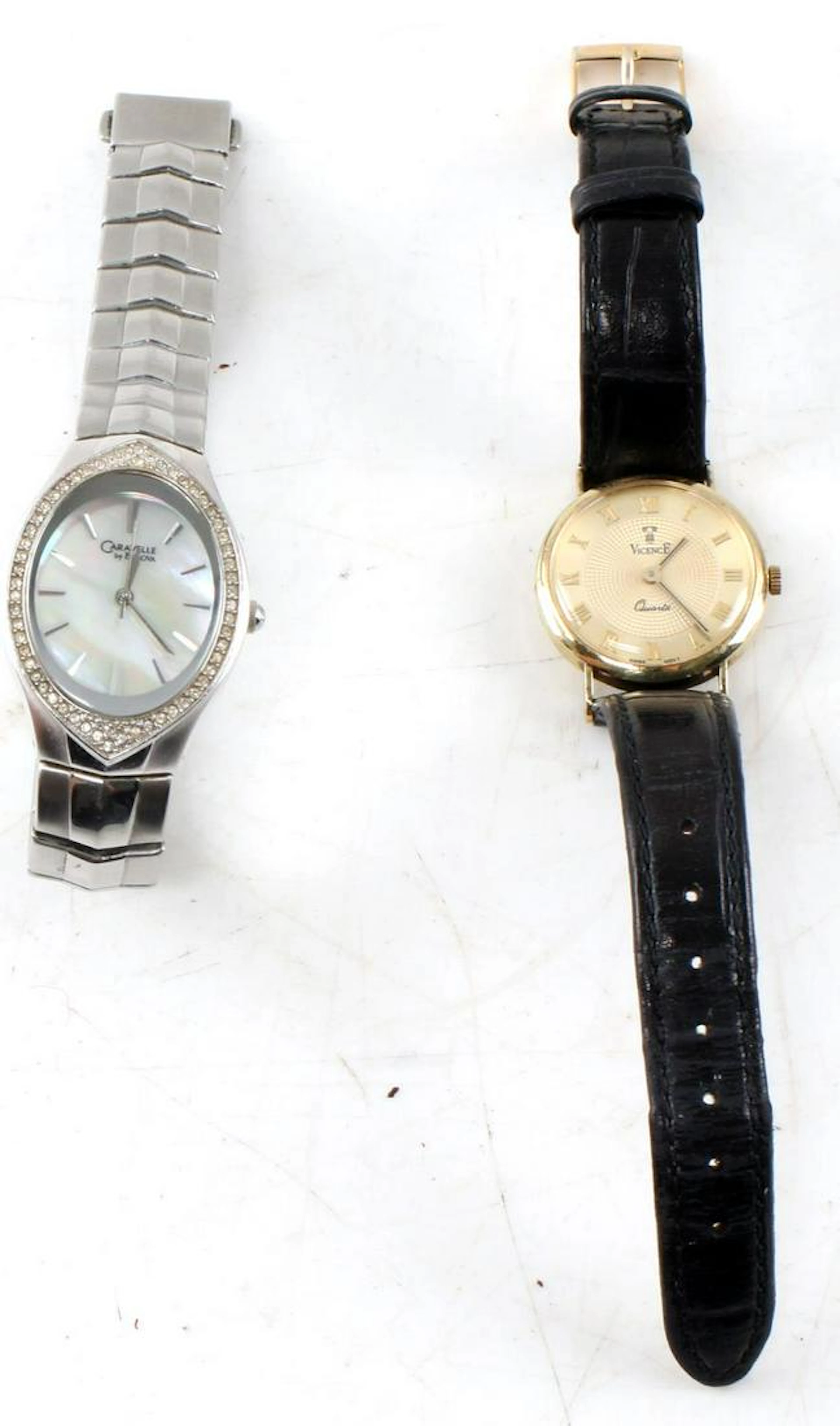 Lot of two watches 14k vicence & caravalle bulova
