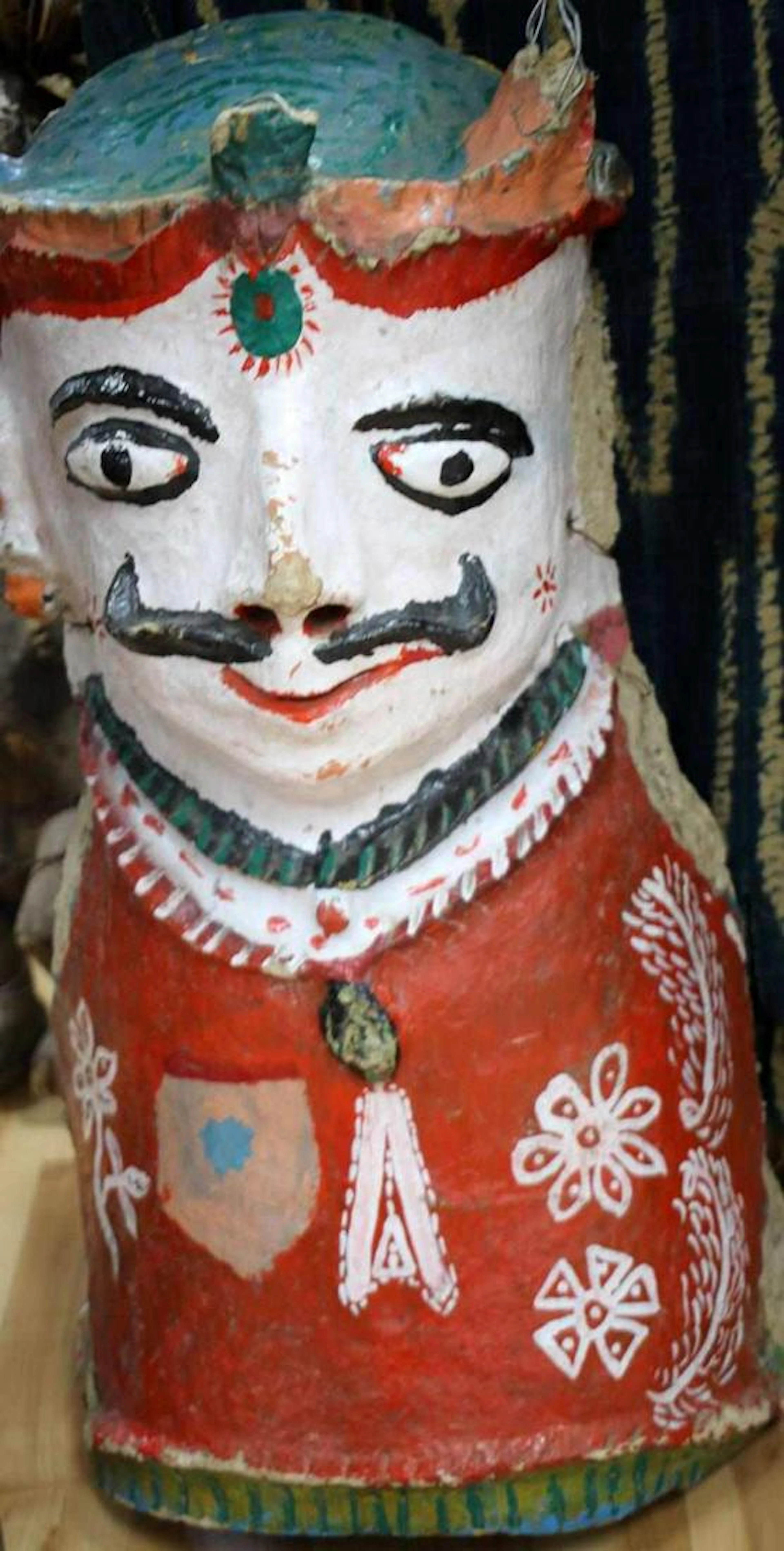 Vintage indian paper mache ceremonial mask bust