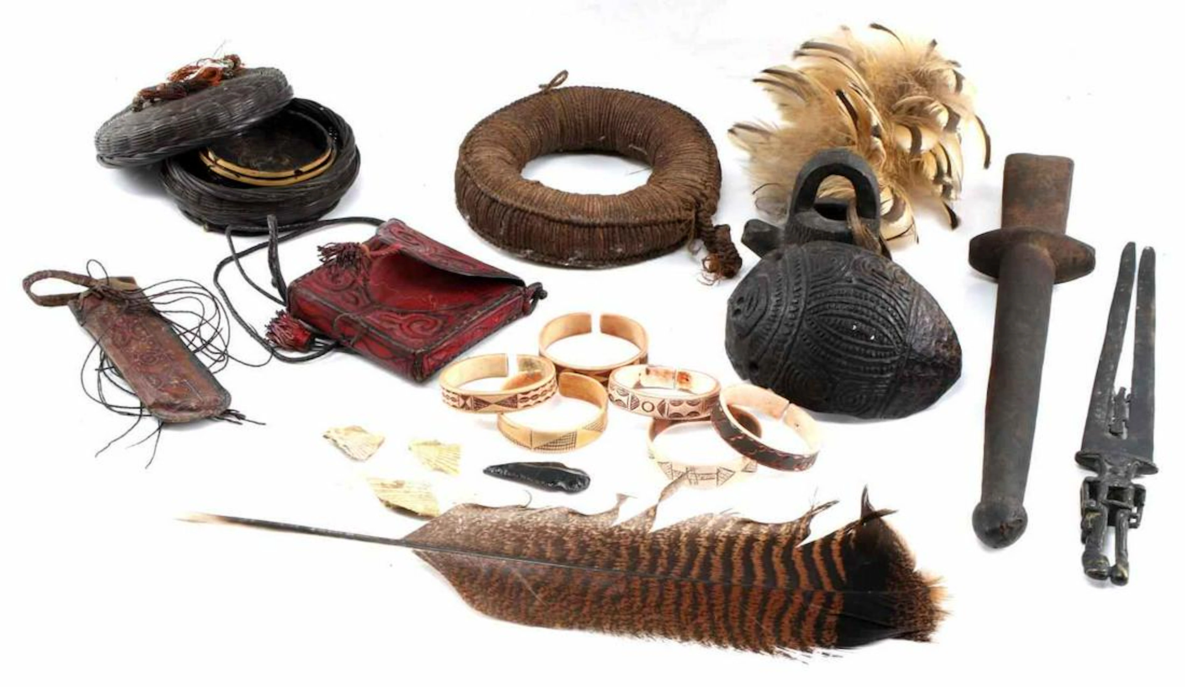 Assorted antique ethnographic adornment lot