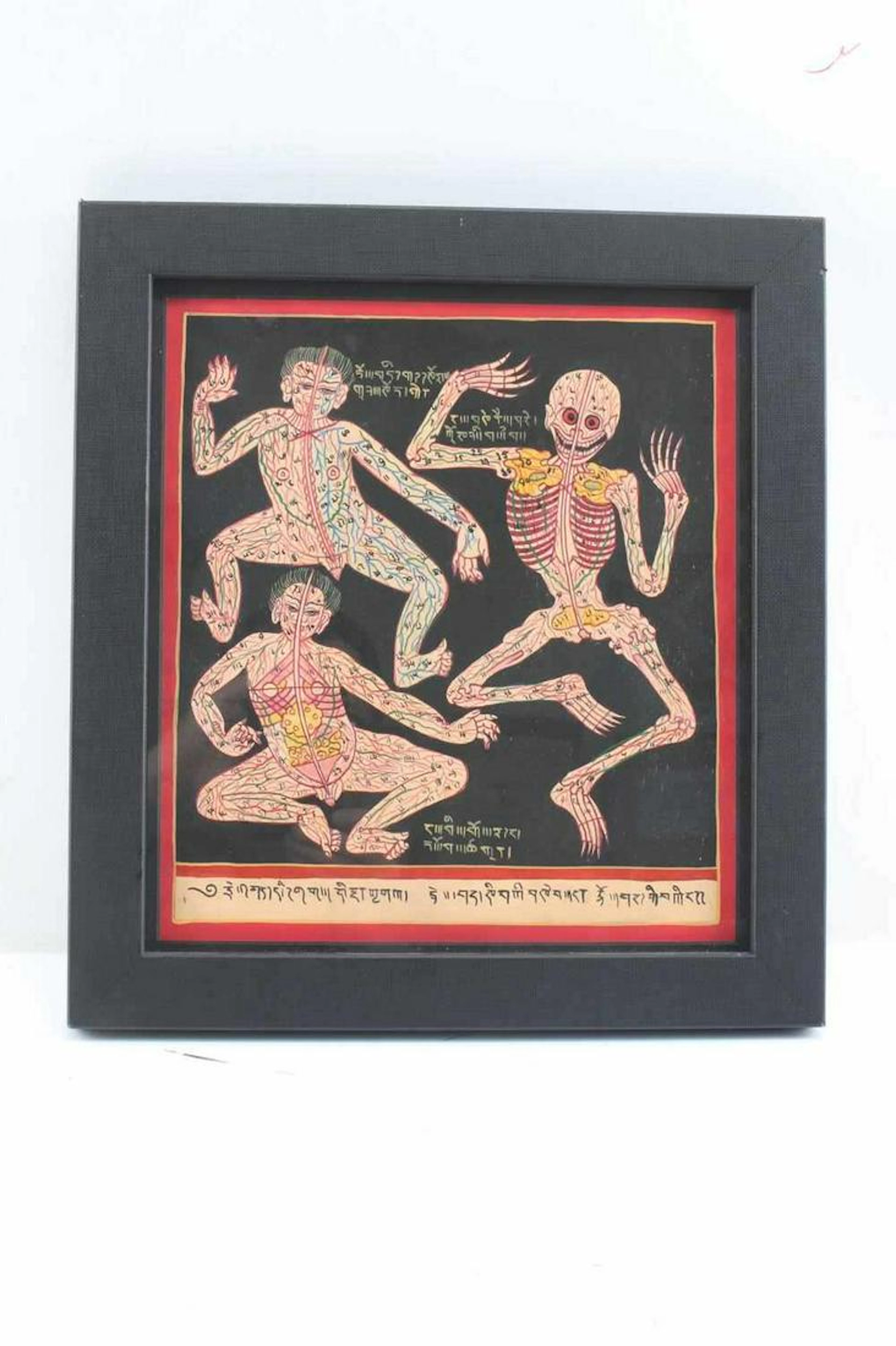 Vintage indonesian acupuncture ink print