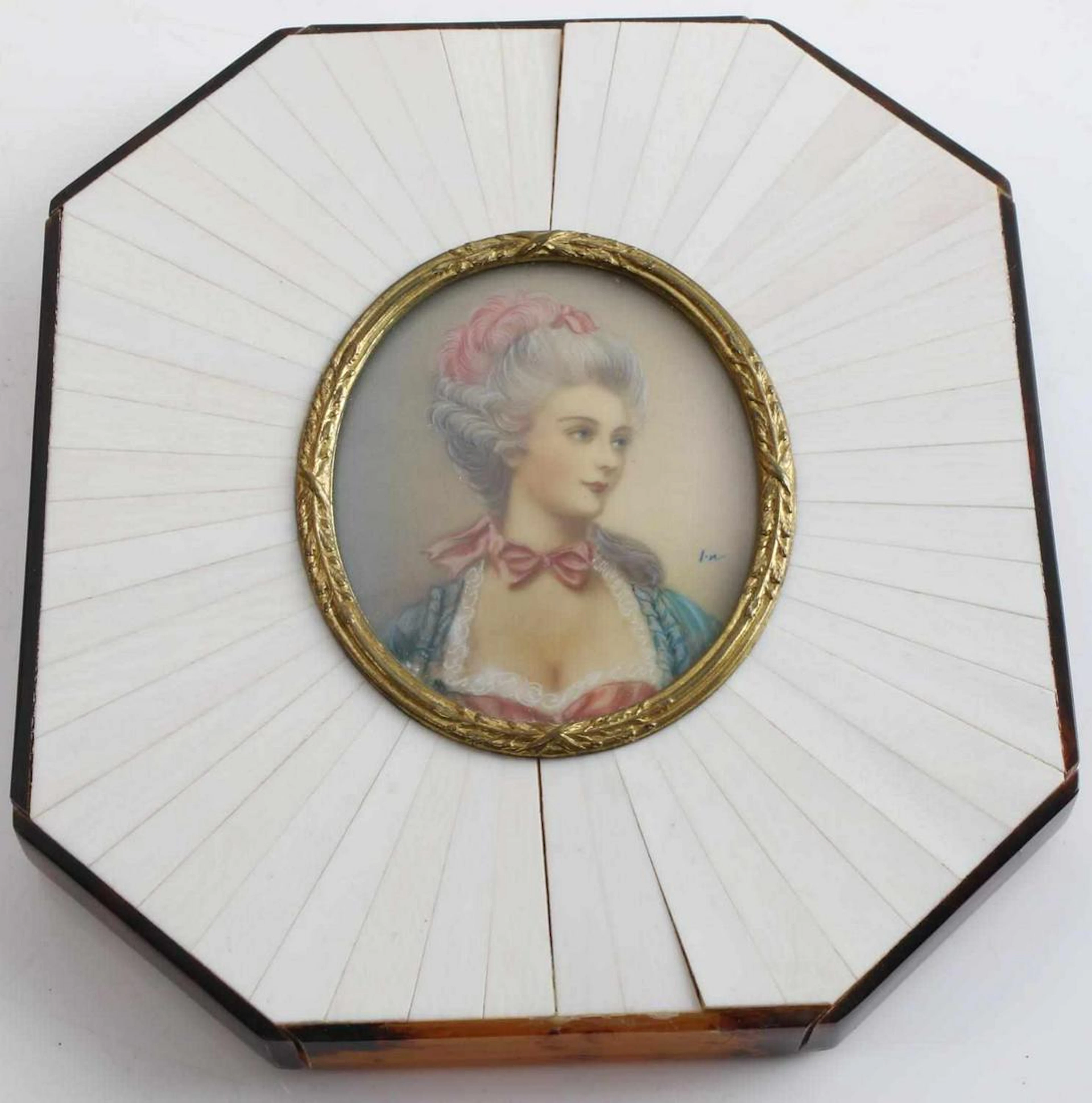 18th century porcelain miniature portrait