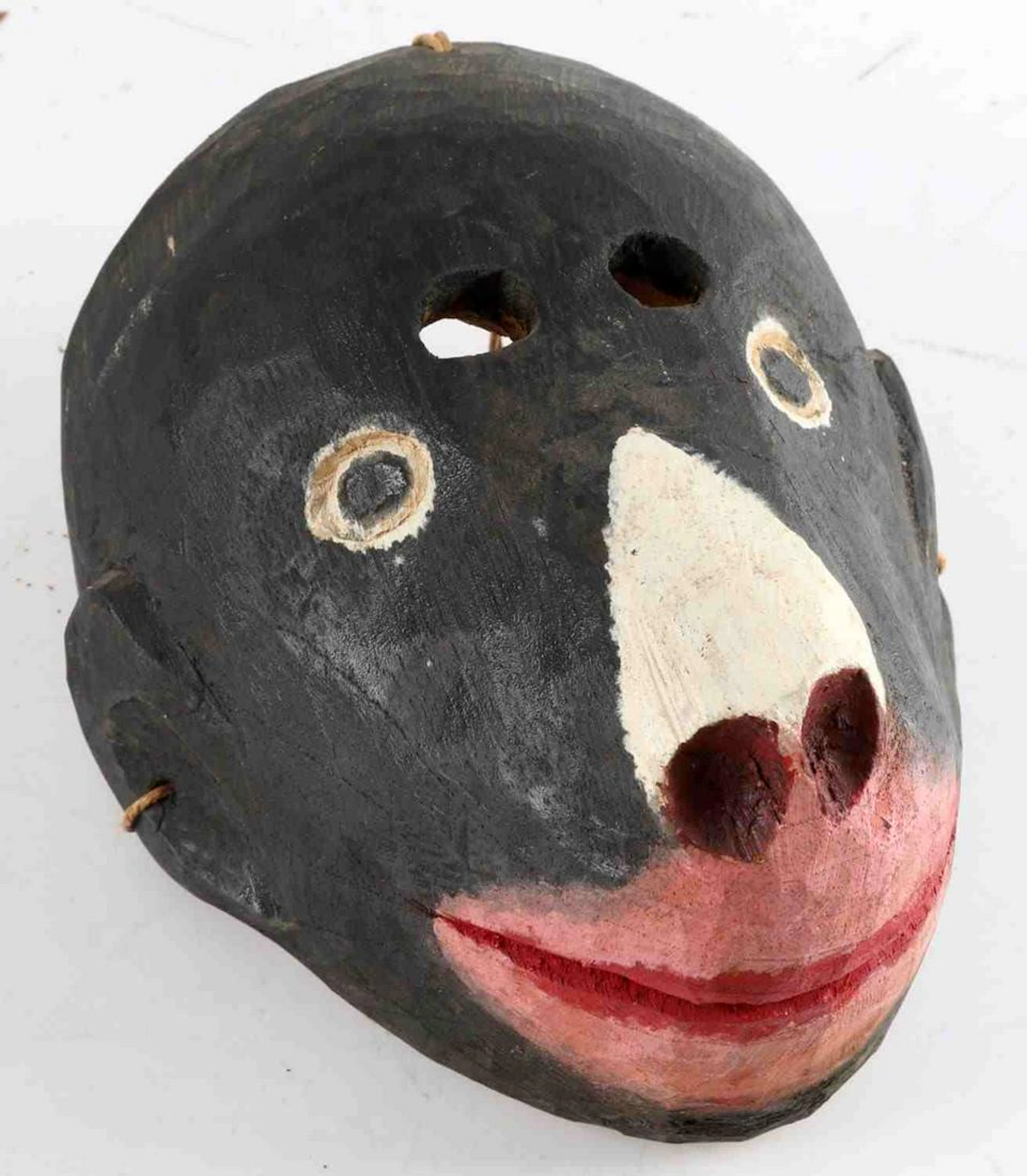 20th c. carved guatemalan wooden monkey mask