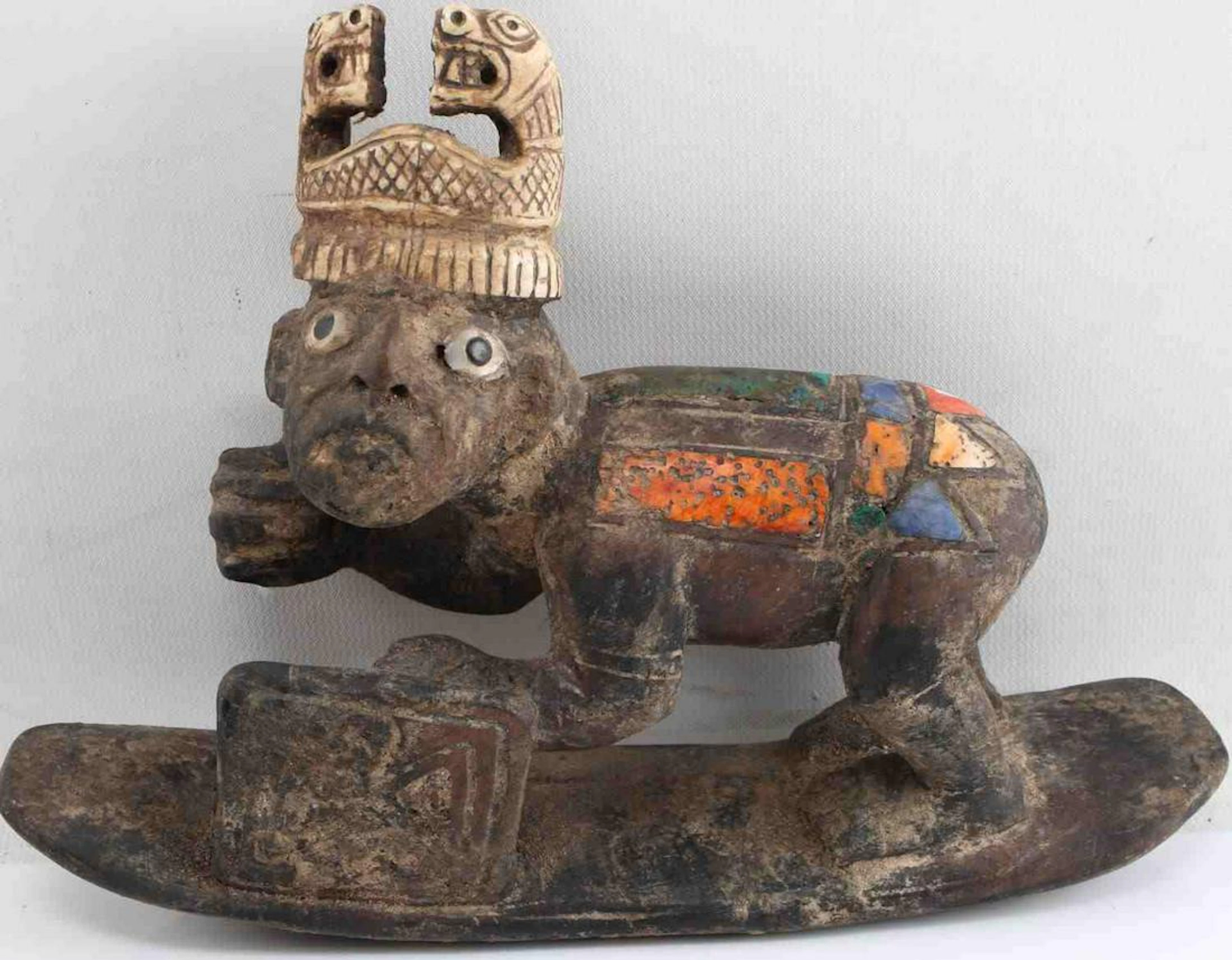 Central or south american wood carving figural