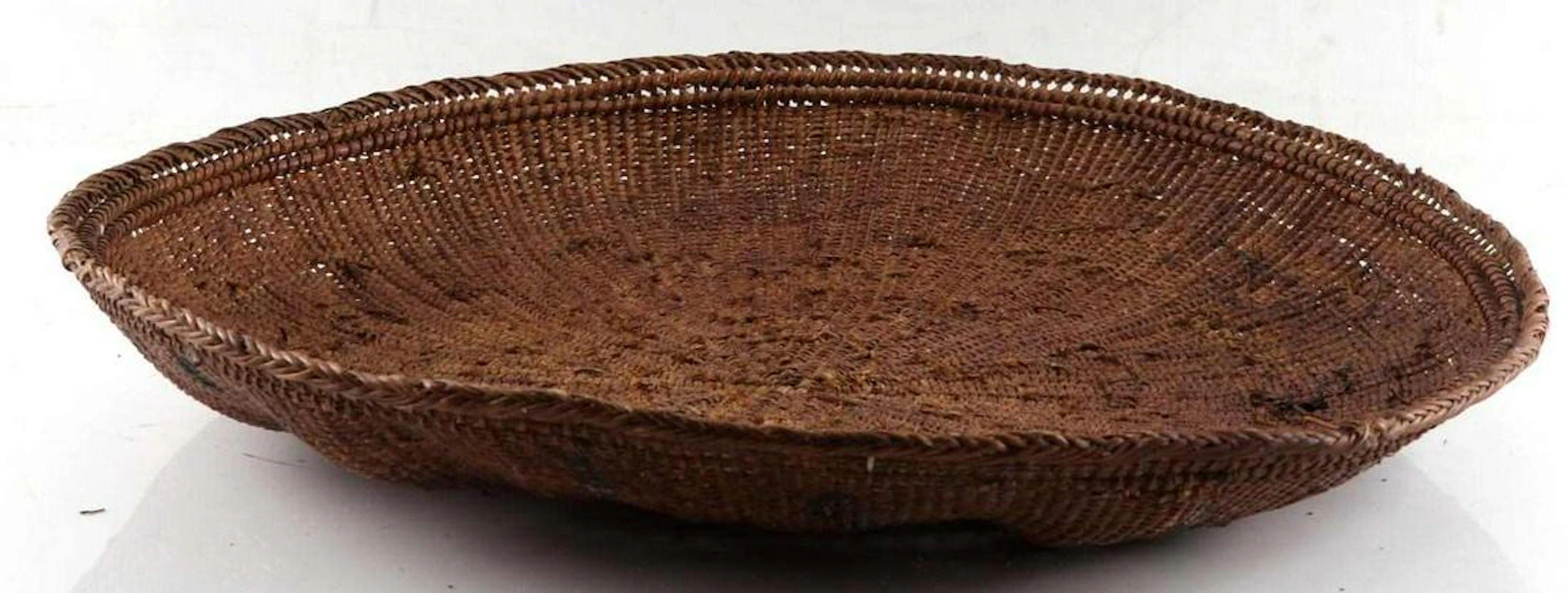 Old native american 3 coil pine needle basket