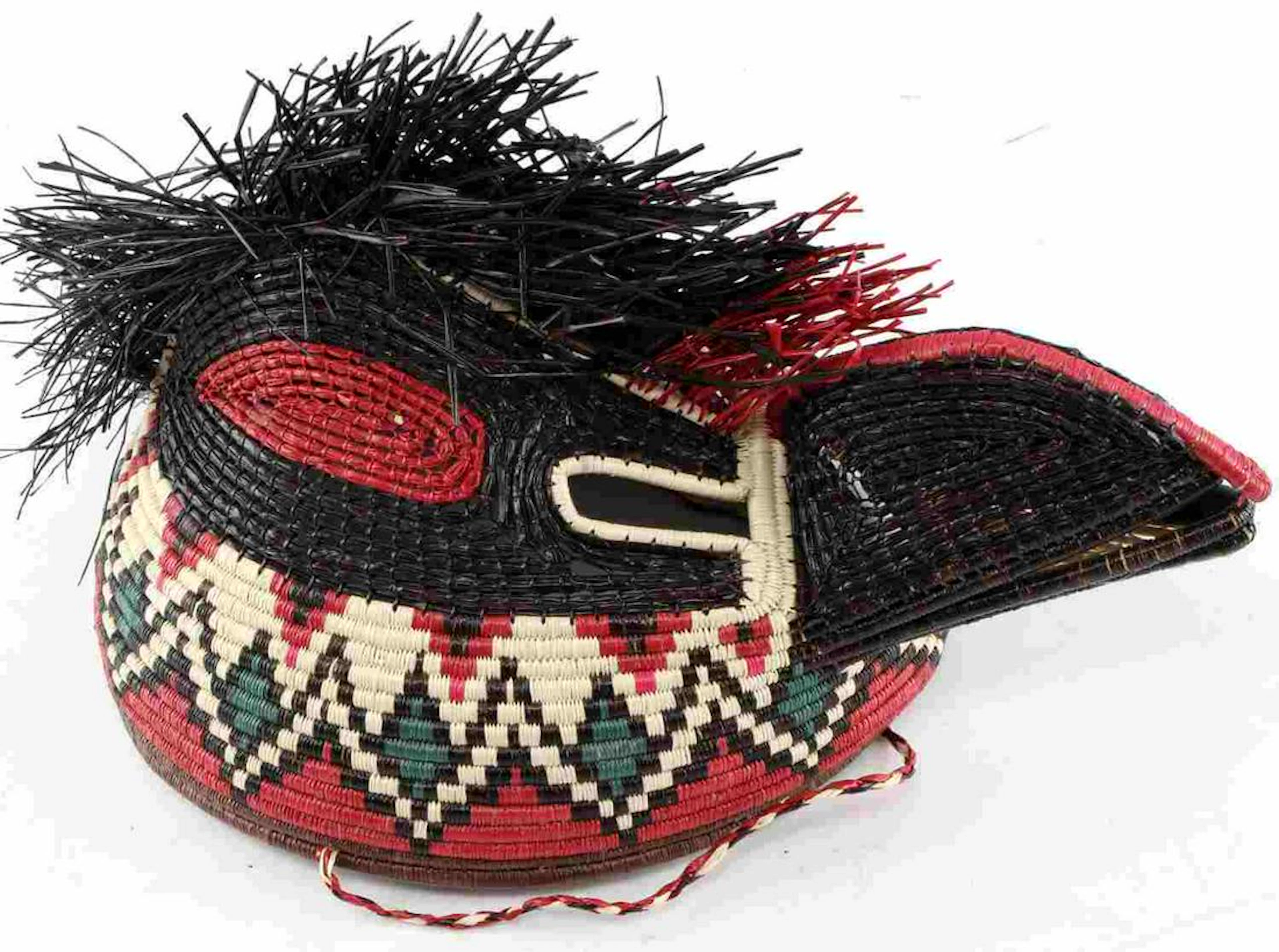 Wounaan embera tribe woven bird mask panama