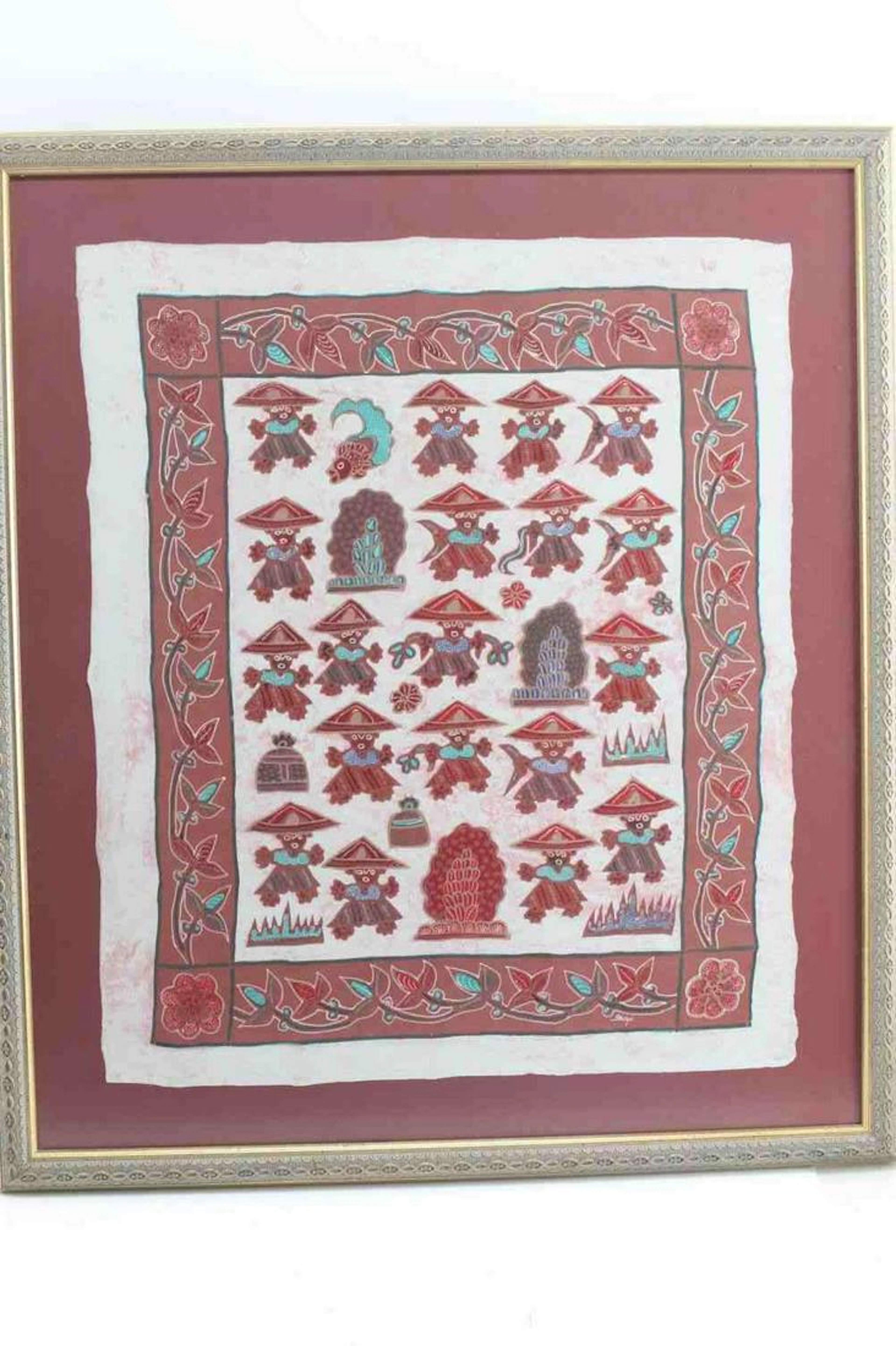 Vintage indonesian batik style textile