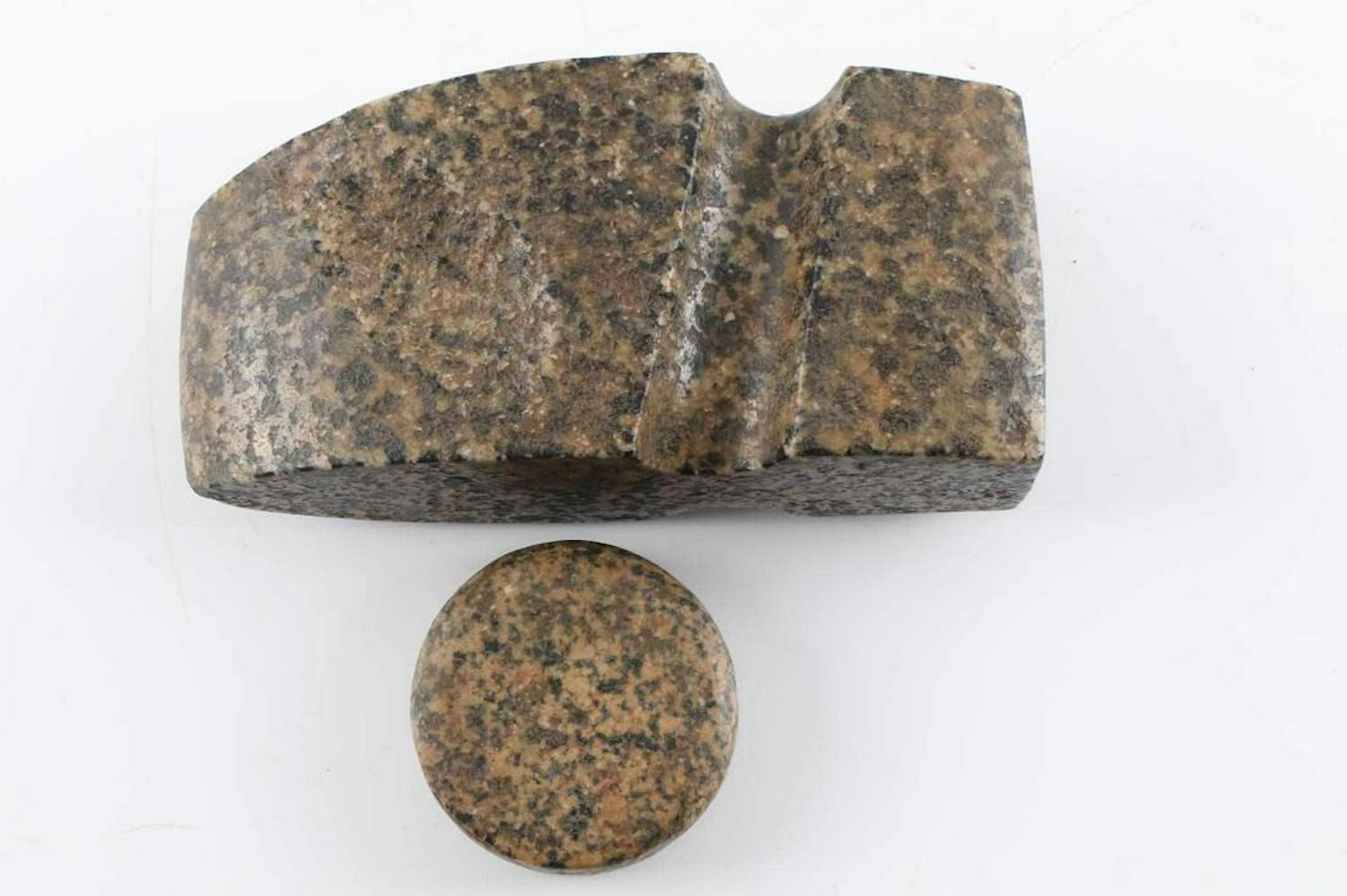 Lot native american stone axe & discoidal