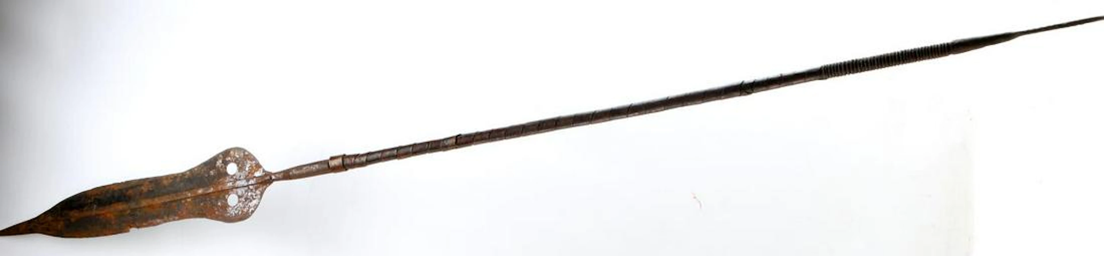 Antique african congo tribal kuba metal spear