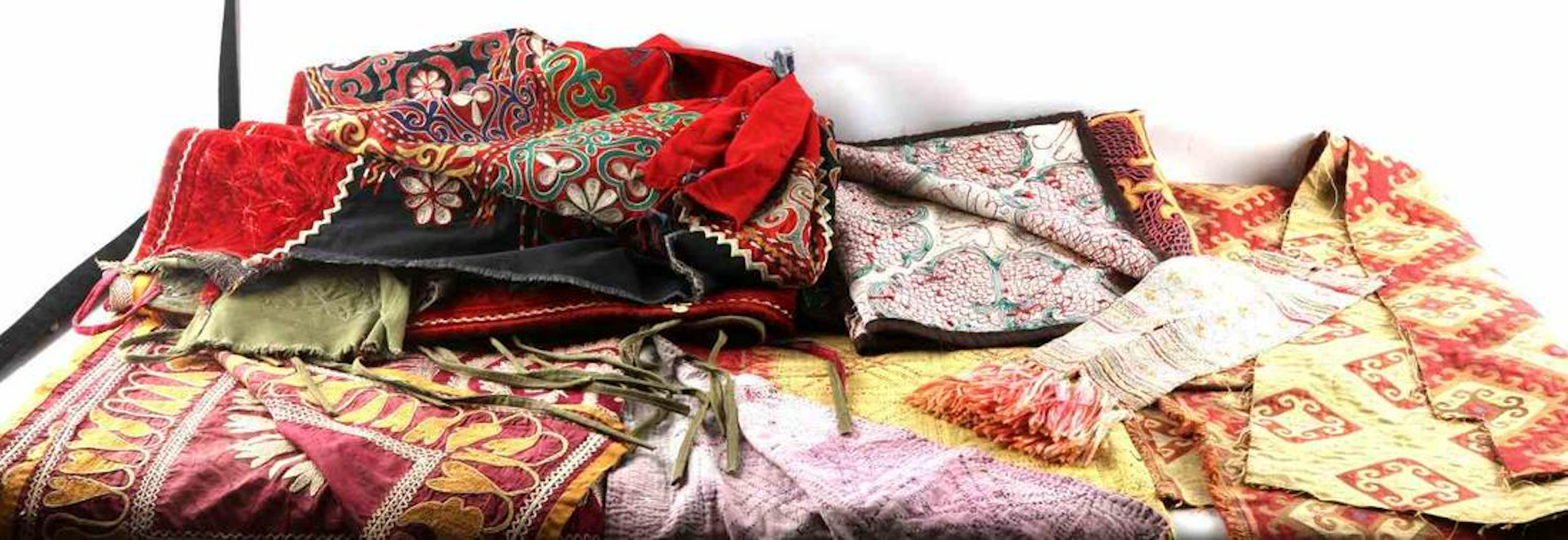 Ethnic textile tapestry lot of 5 hand sewn