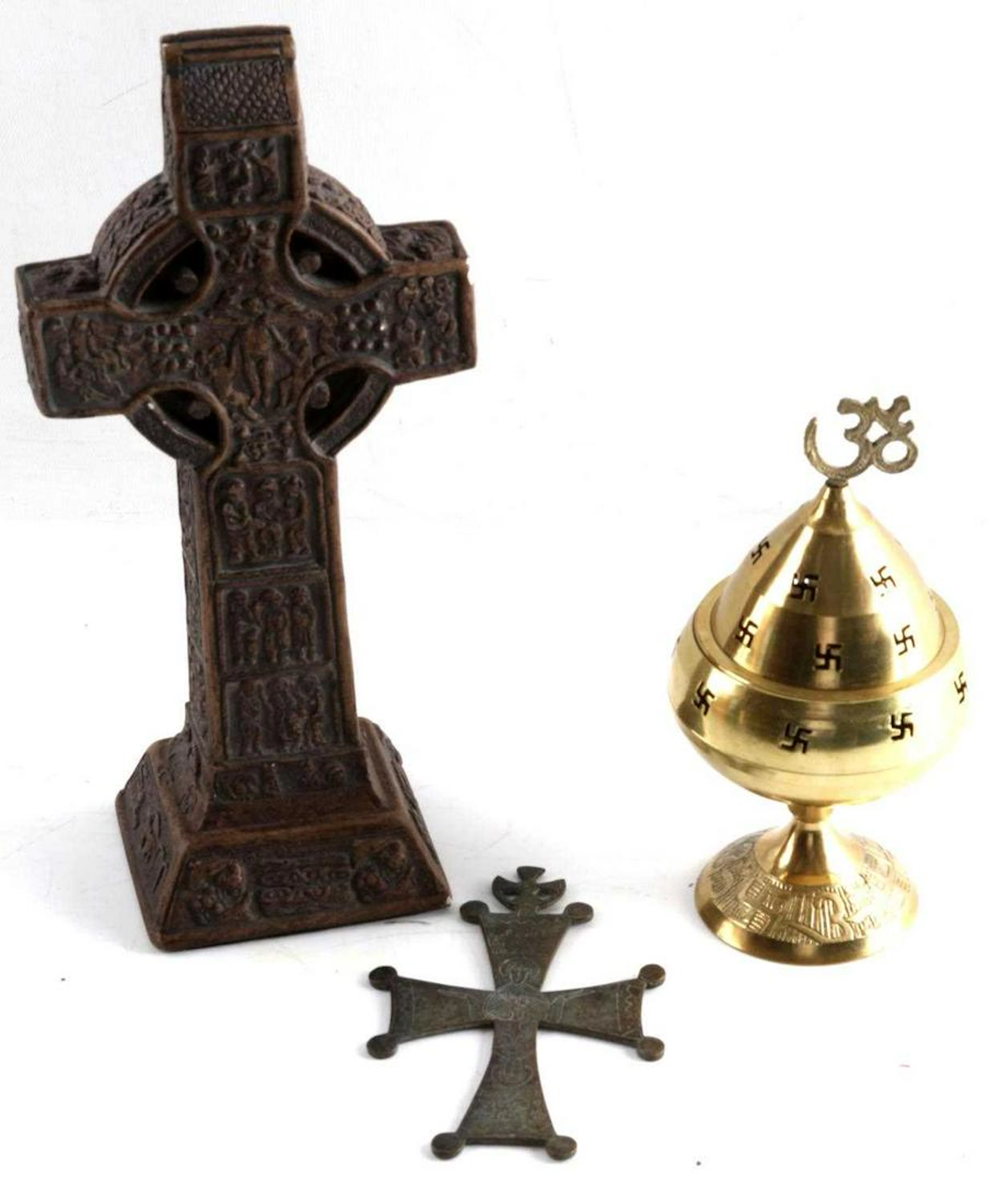 Small lot of three decorative items crosses