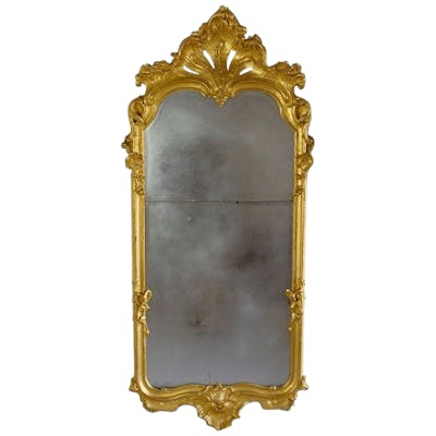 19th century carved giltwood pier mirror