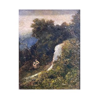 Thomas Creswick [1811-1869] : A Welsh waterfall (possibly the upper
