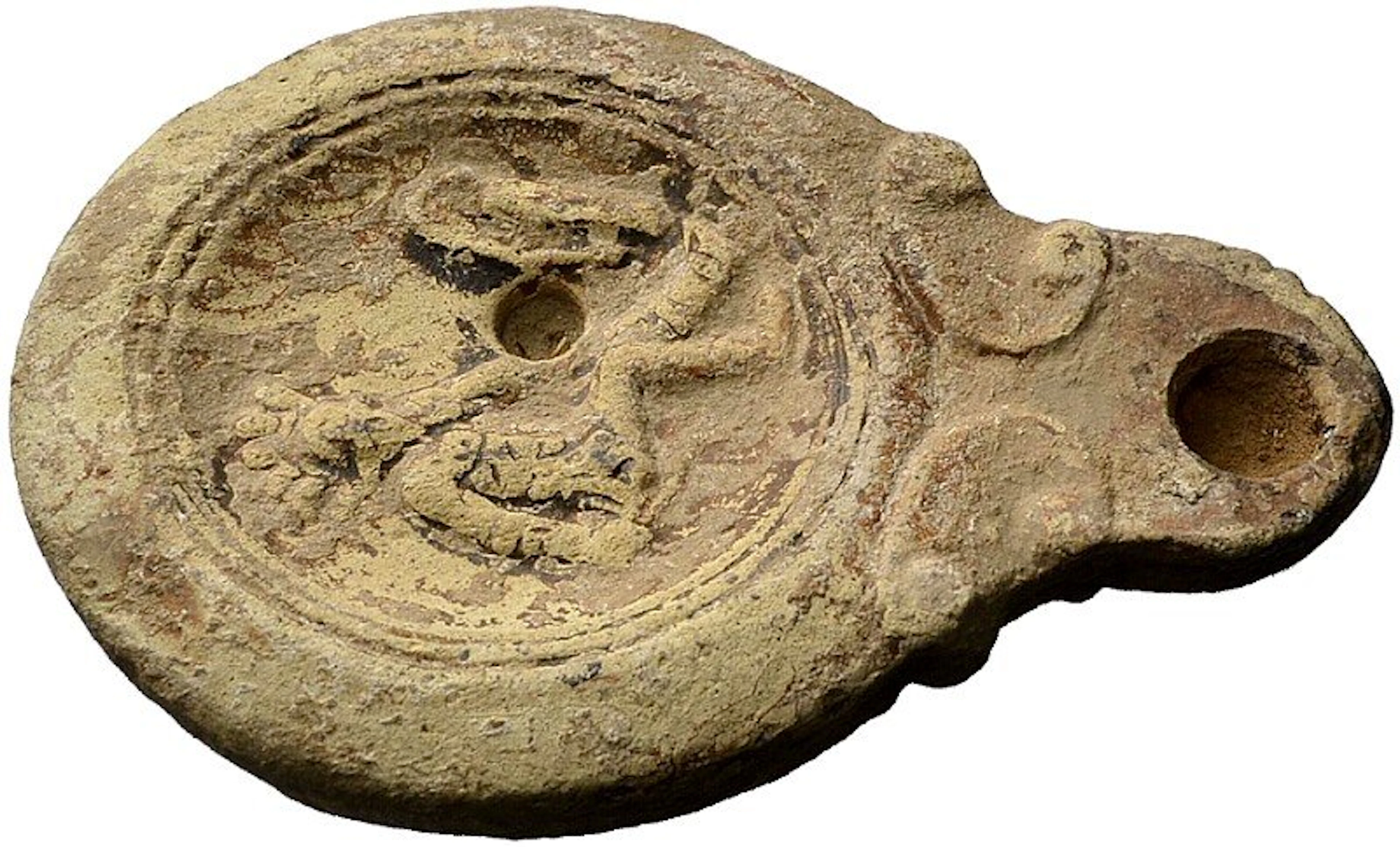 KUNST DER ANTIKE - ÖLLAMPEN - Öllampe mit Gladiator