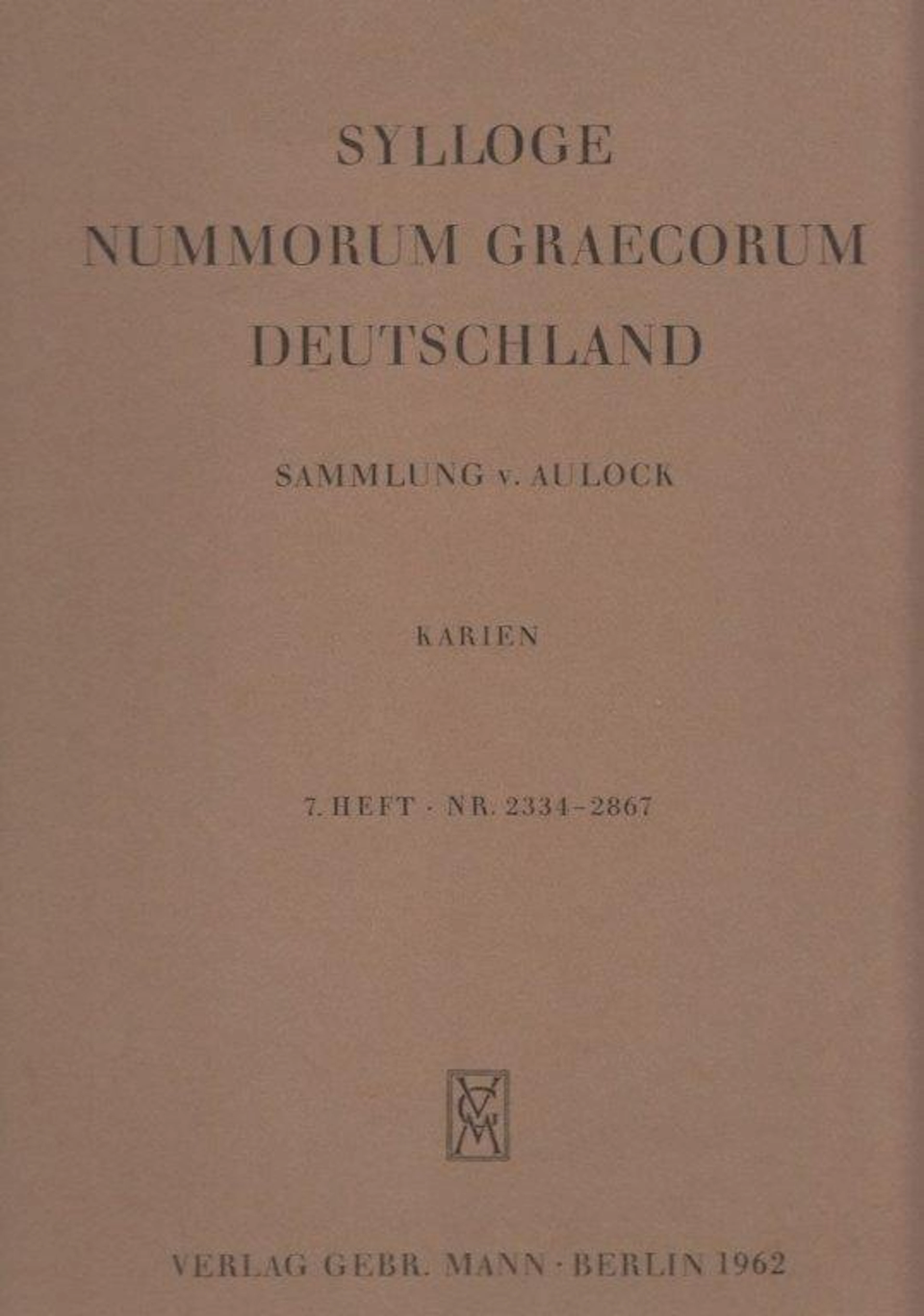 Sylloge Nummorum Graecorum Deutschland. Sammlung von Aulock