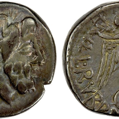 ROMAN REPUBLIC: L. Rubrius Dossenus, AR quinarius (2.05g), Rome, 87 BC ...