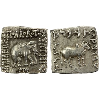 BACTRIA: Apollodotos I, ca. 180-160 BC, AR drachm (2.41g), Choice VF