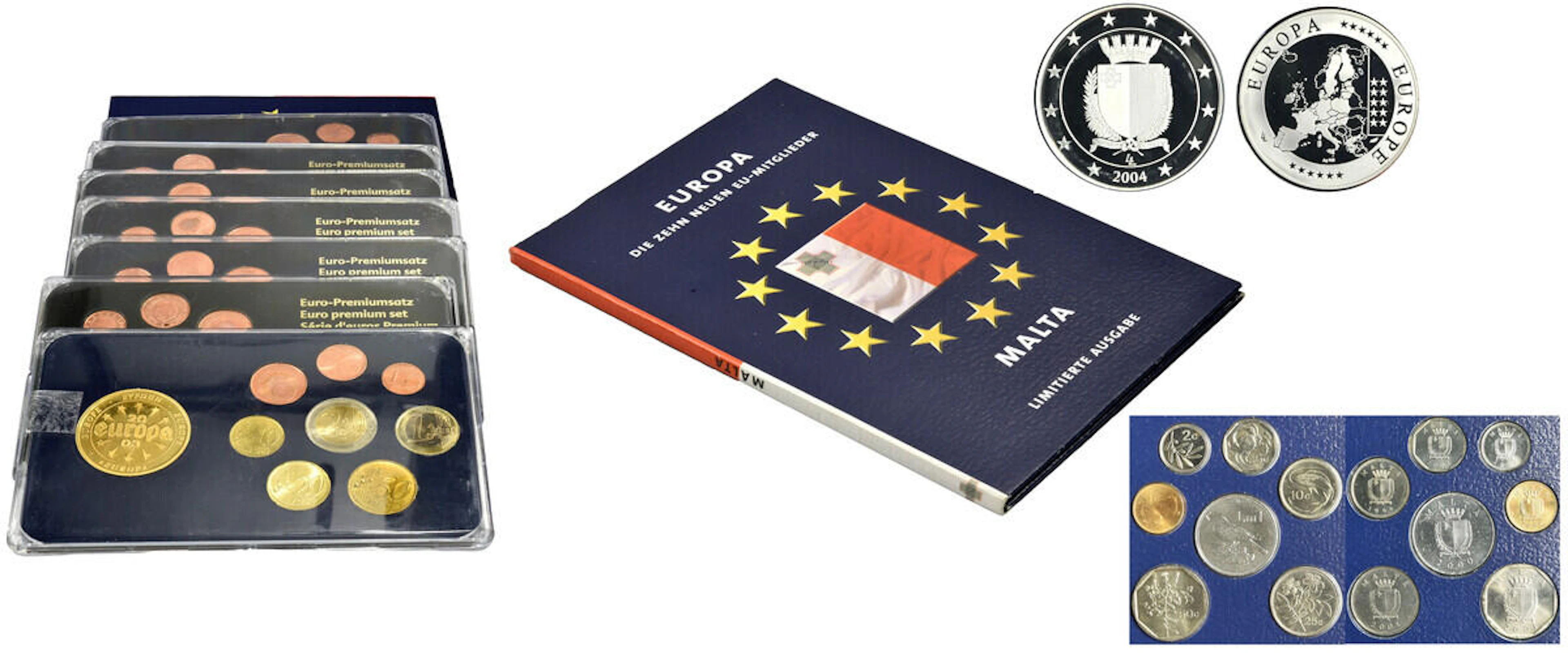 Zestawy monet Euro i zestaw z Malty (70 szt.)