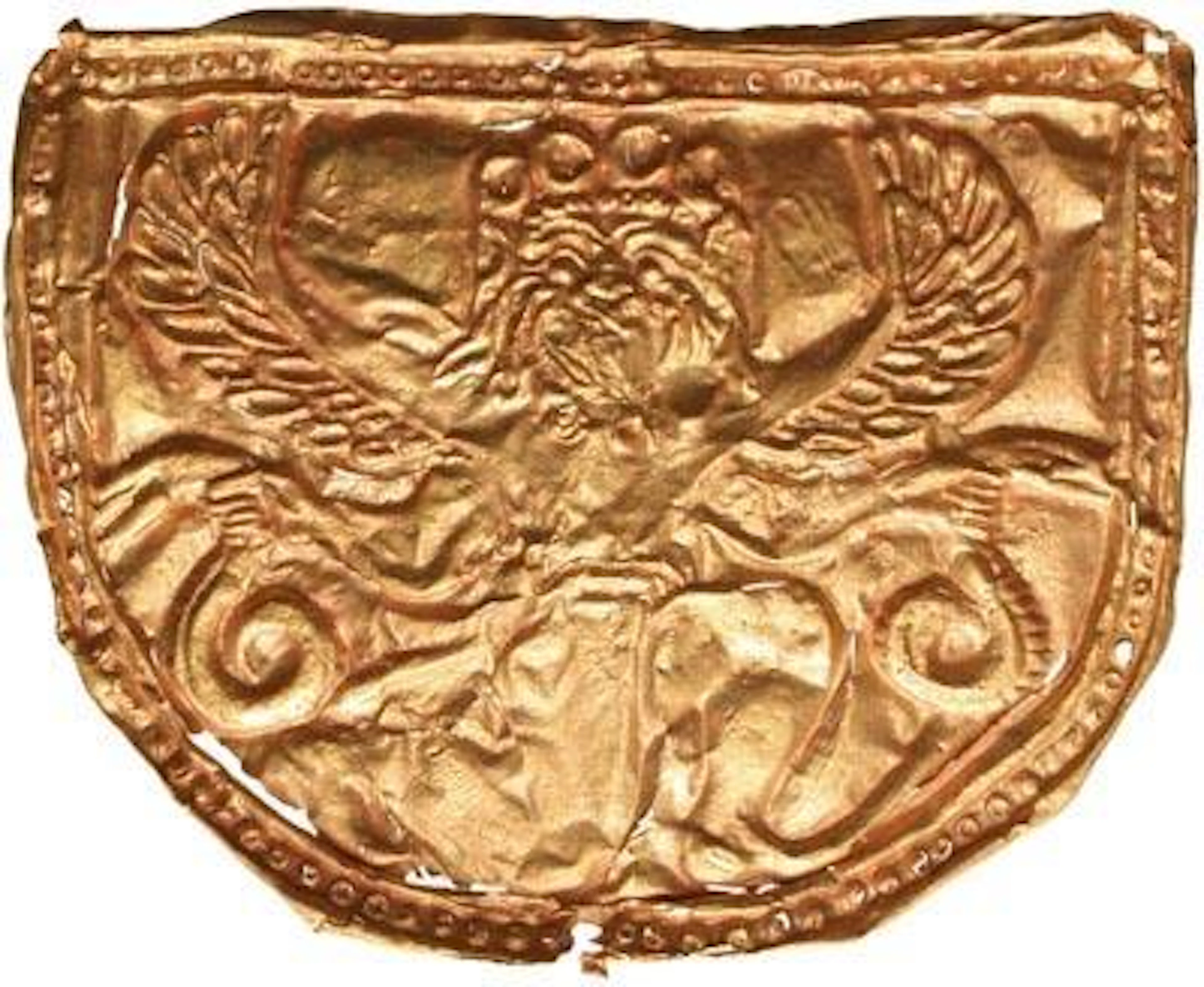 Greek Gold Gorgon Repousse Appliqué; ca