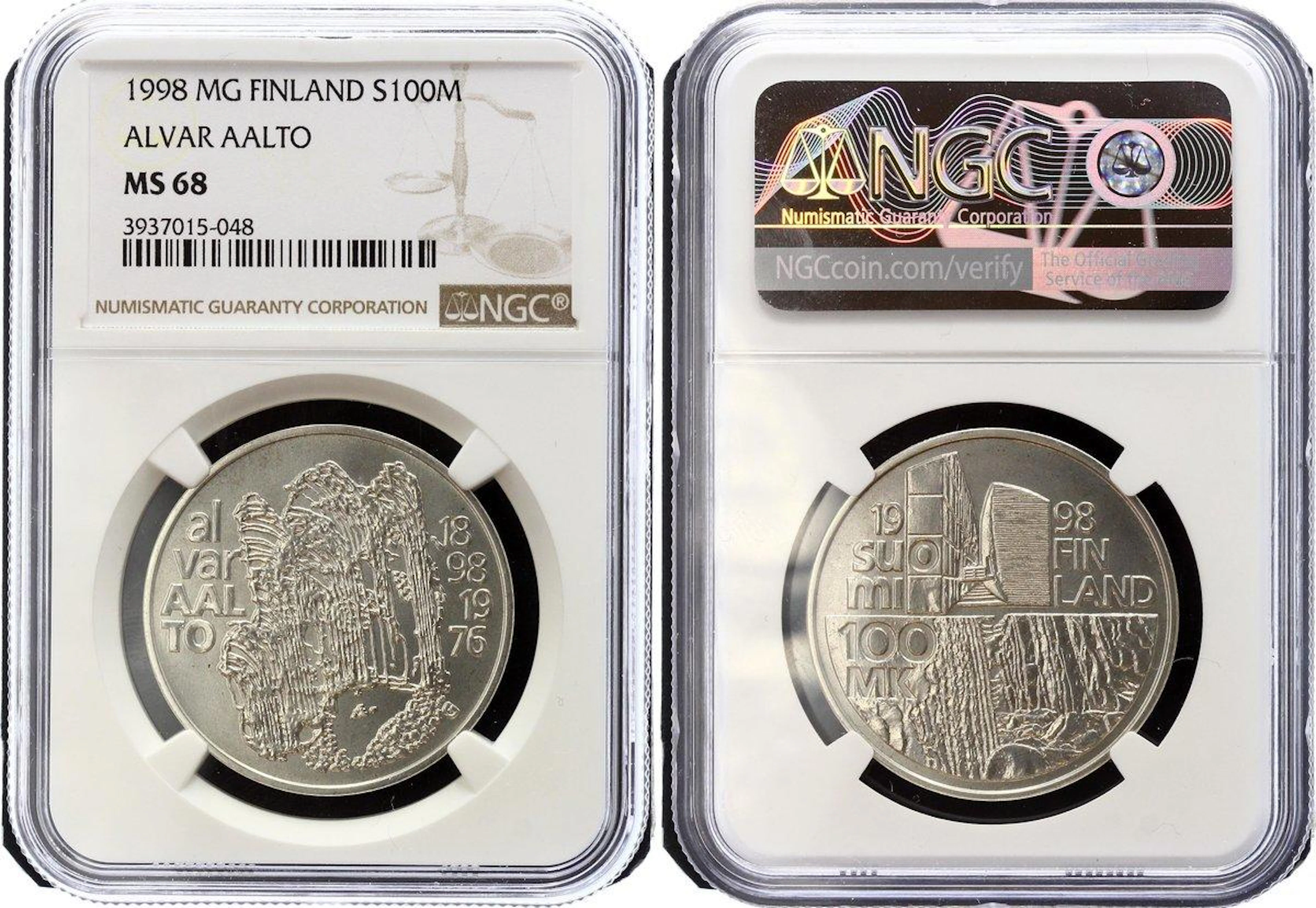 Finland 100 Markkaa 1998 MG NGC MS68