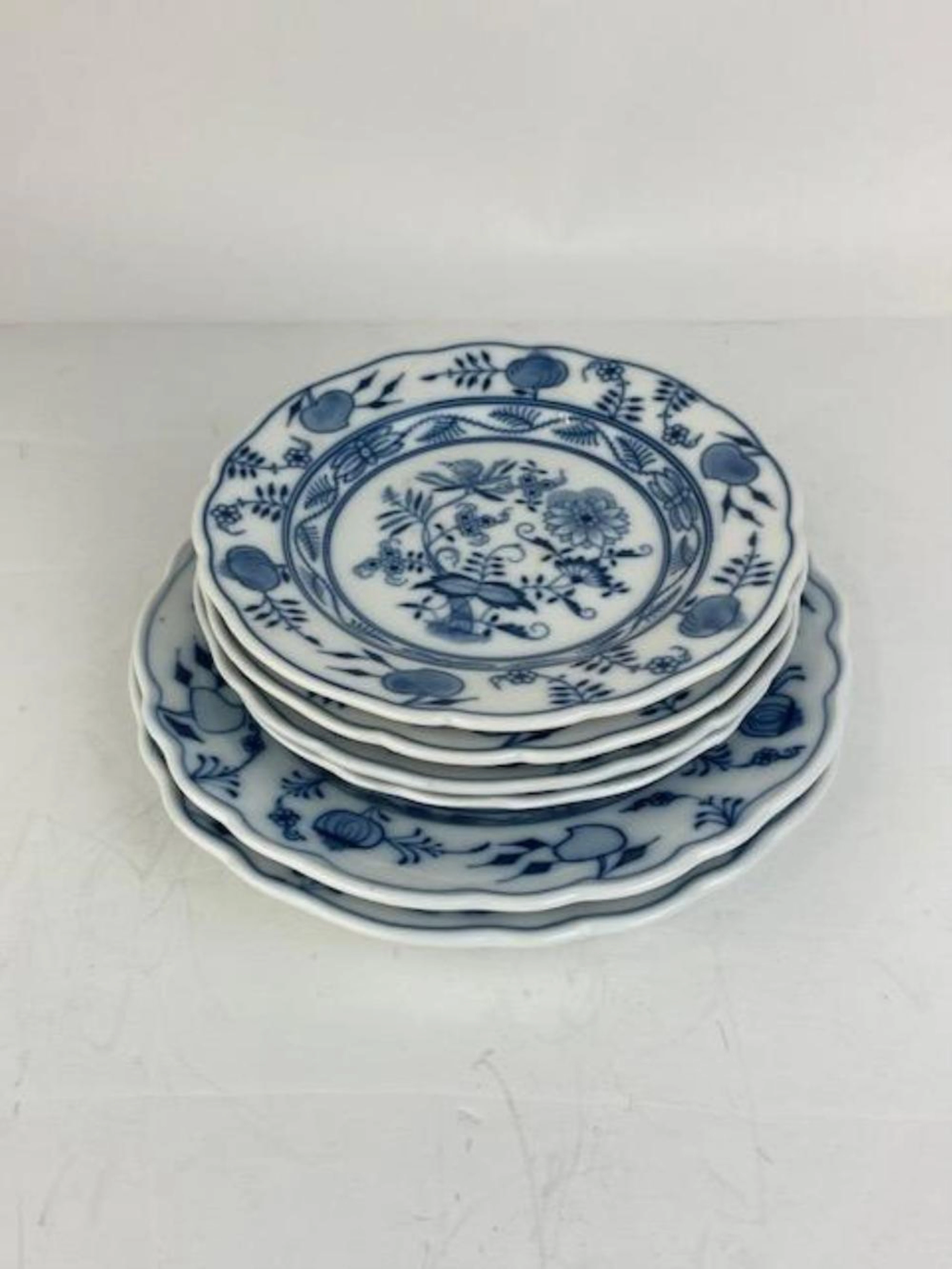 Meissen German blue onion pattern pattern plates.