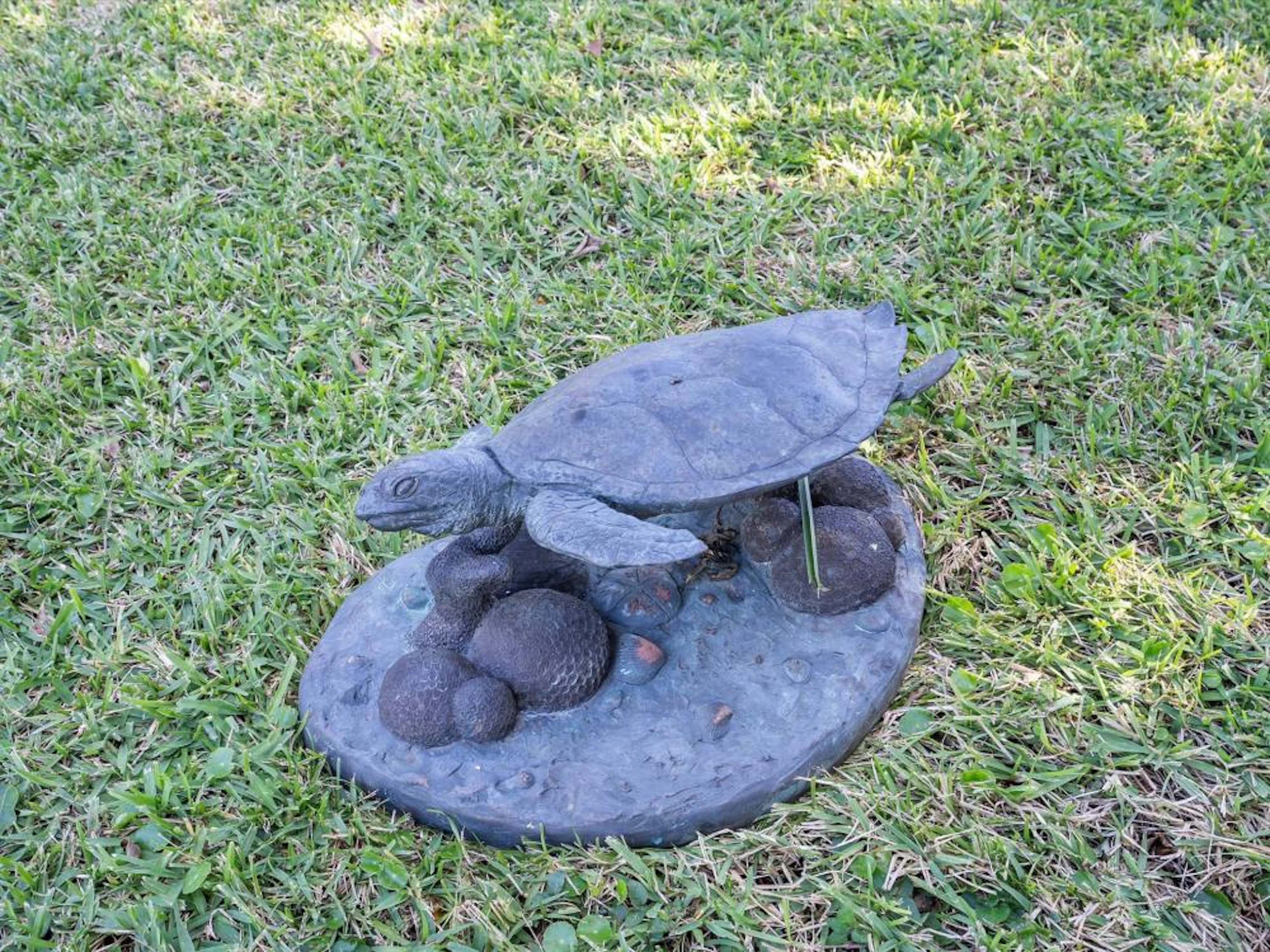 Bronze turtle figure.