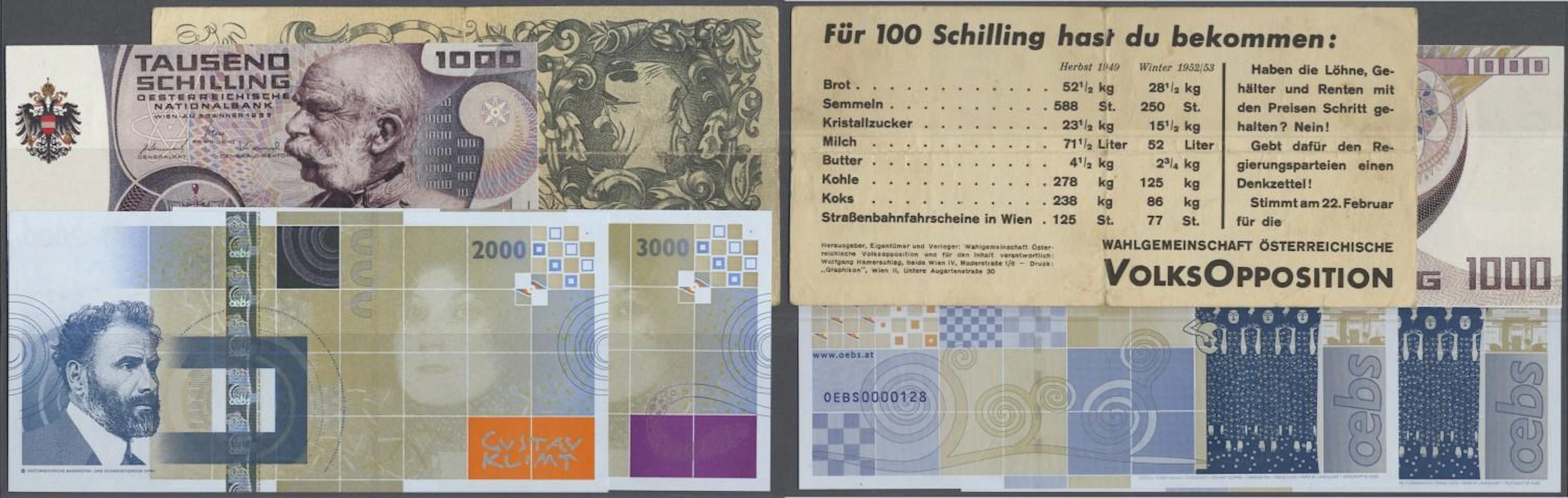 Set of 4 different notes containing 1 "fun" note 1000...