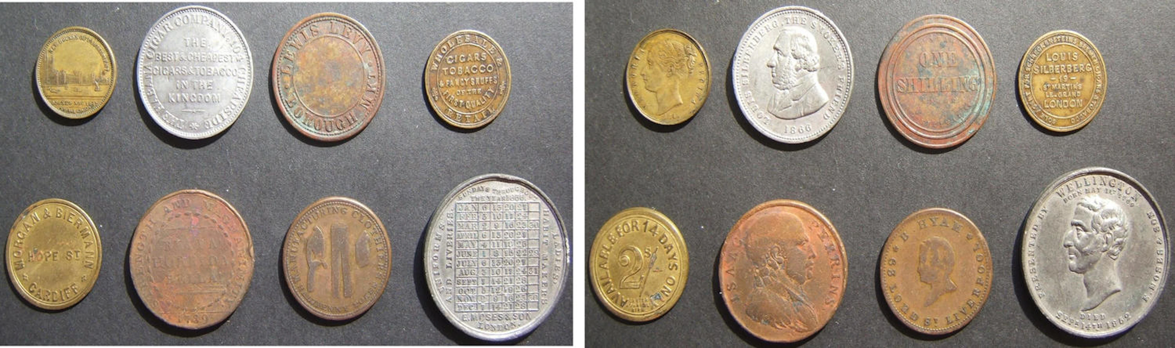 Great Britain: lot 8x Jewish merchant/business tokens