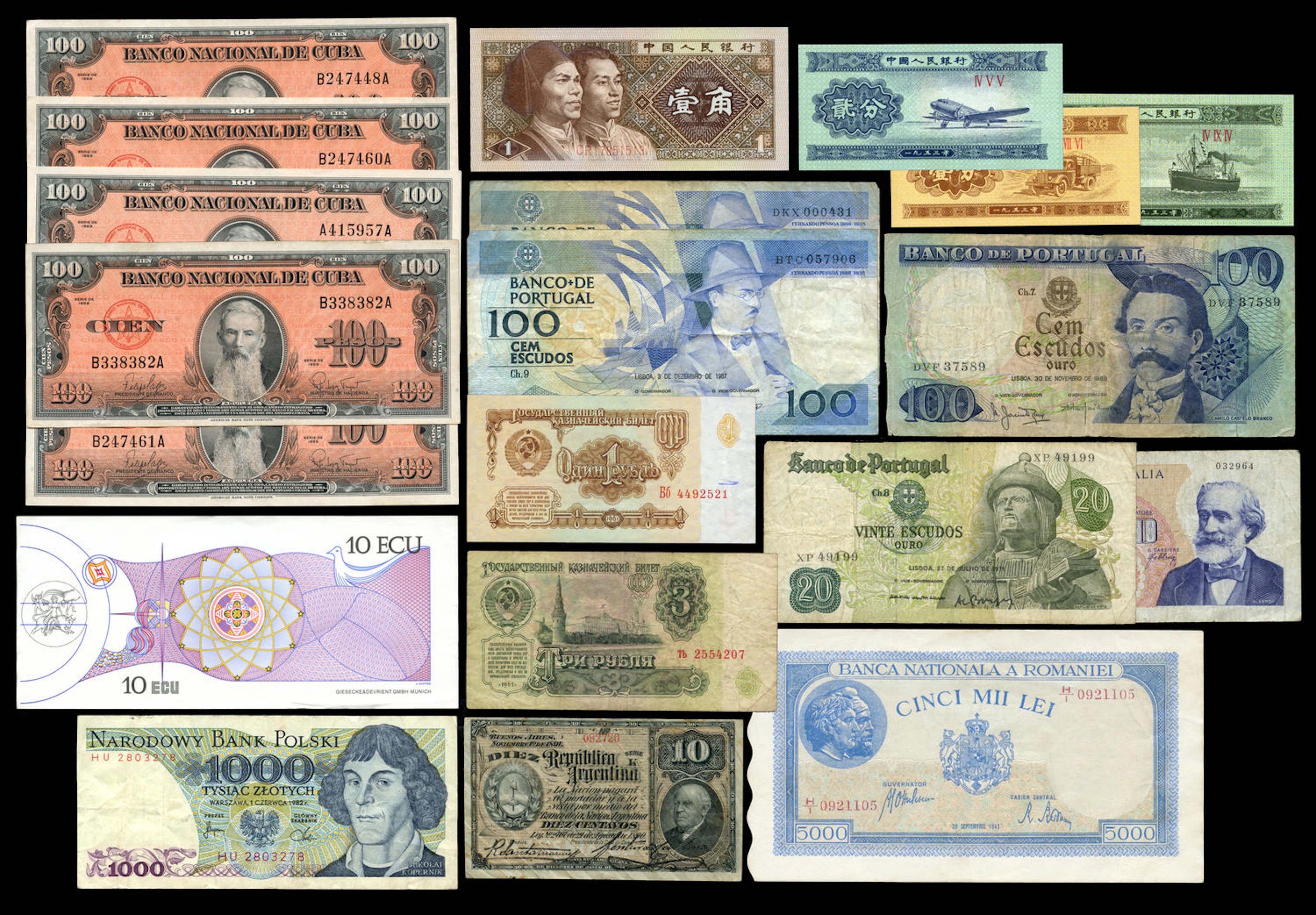 Lote de 51 billetes mundiales
