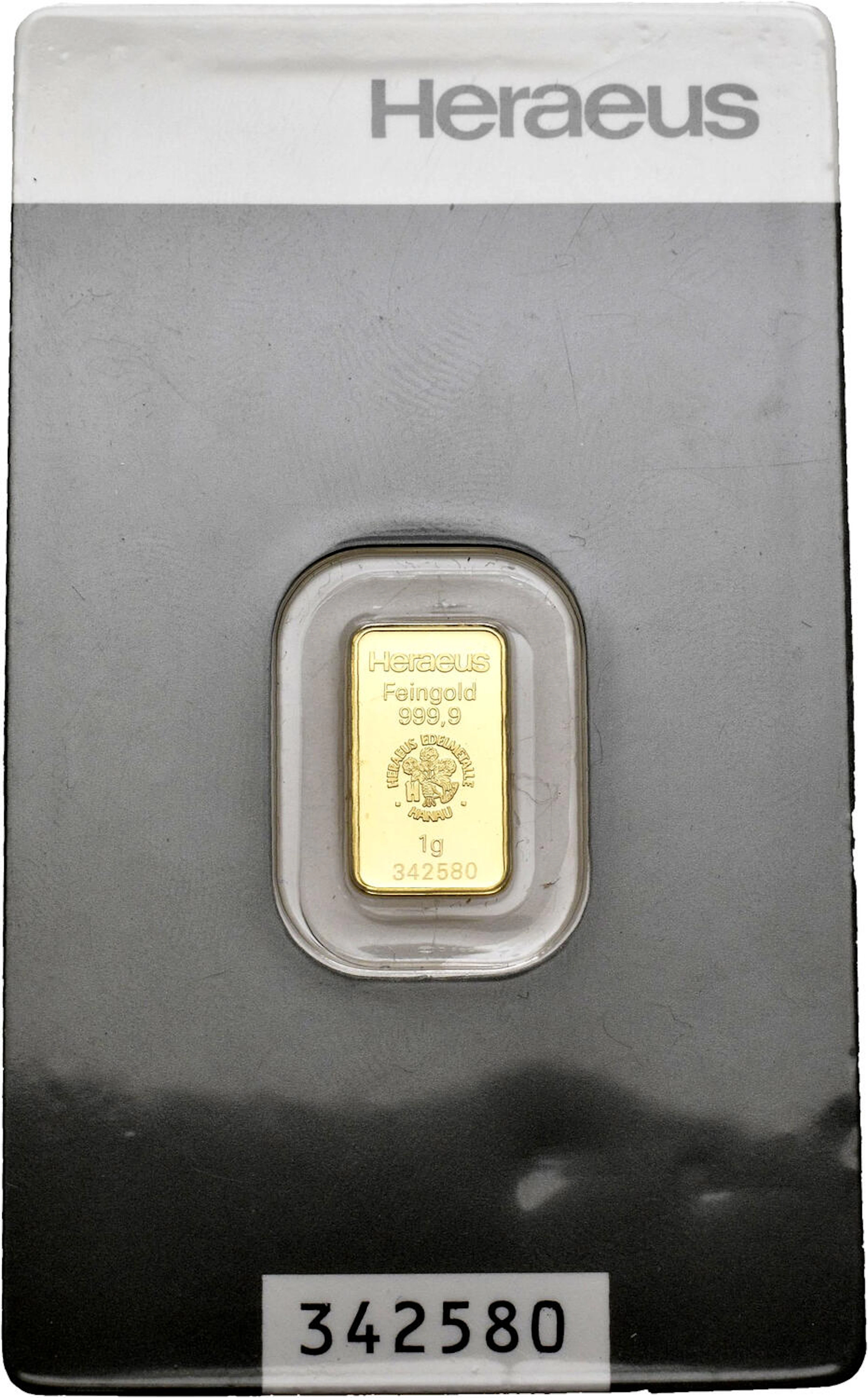 Lingote oro de 1 gramo de oro puro