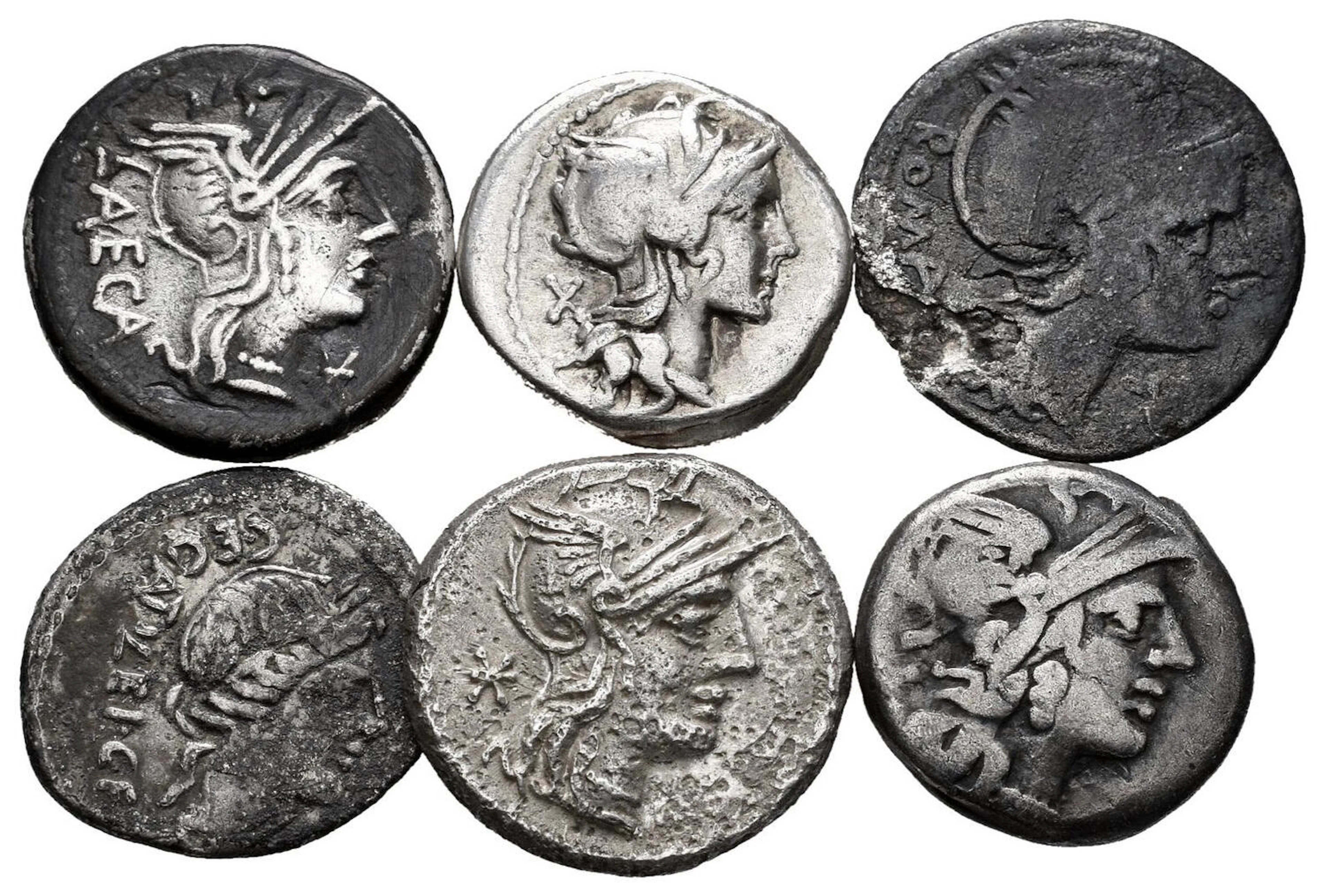 Lot of 6 coins from the Roman Republic