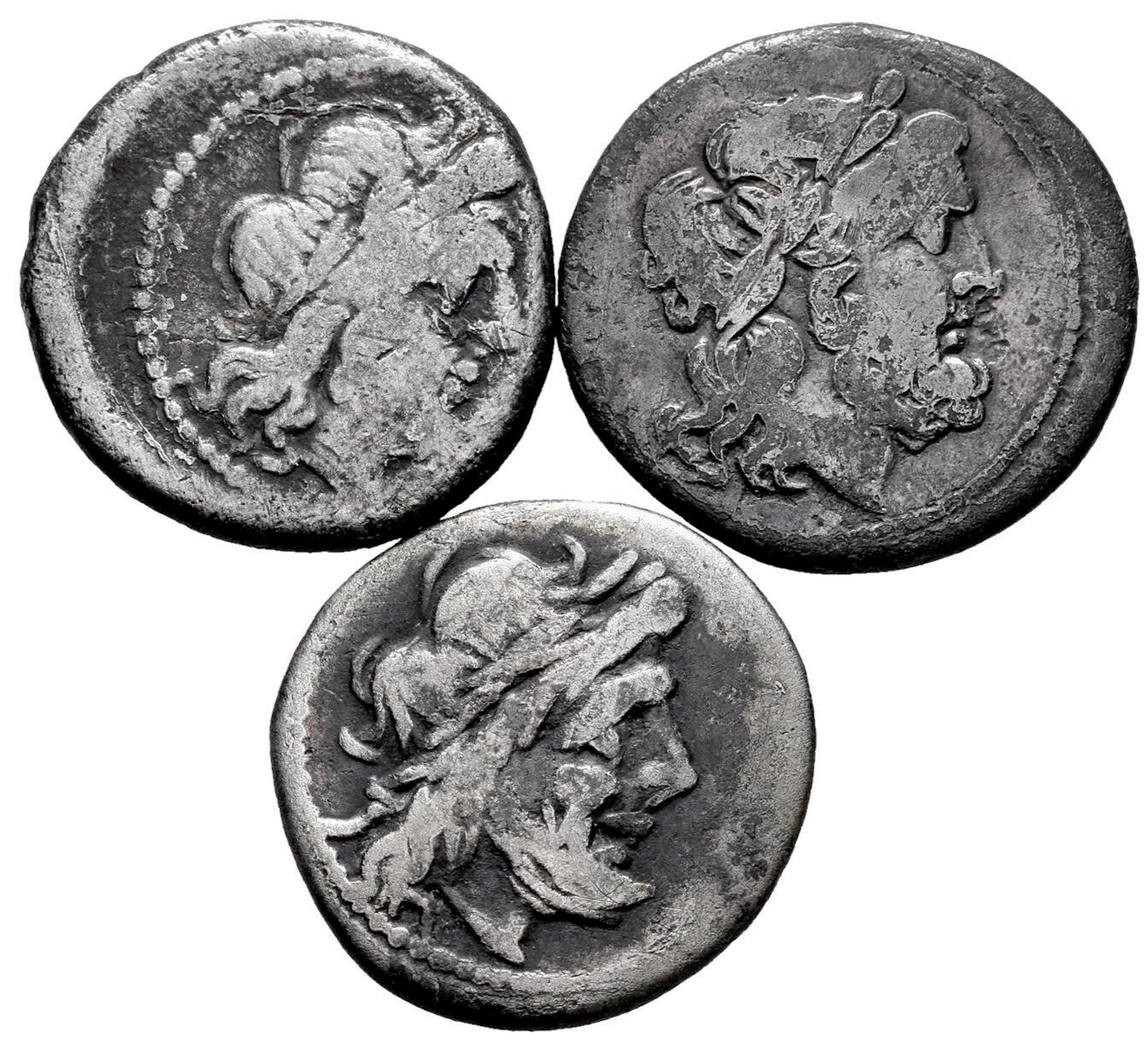 Lot of 3 coins of the Roman Republic