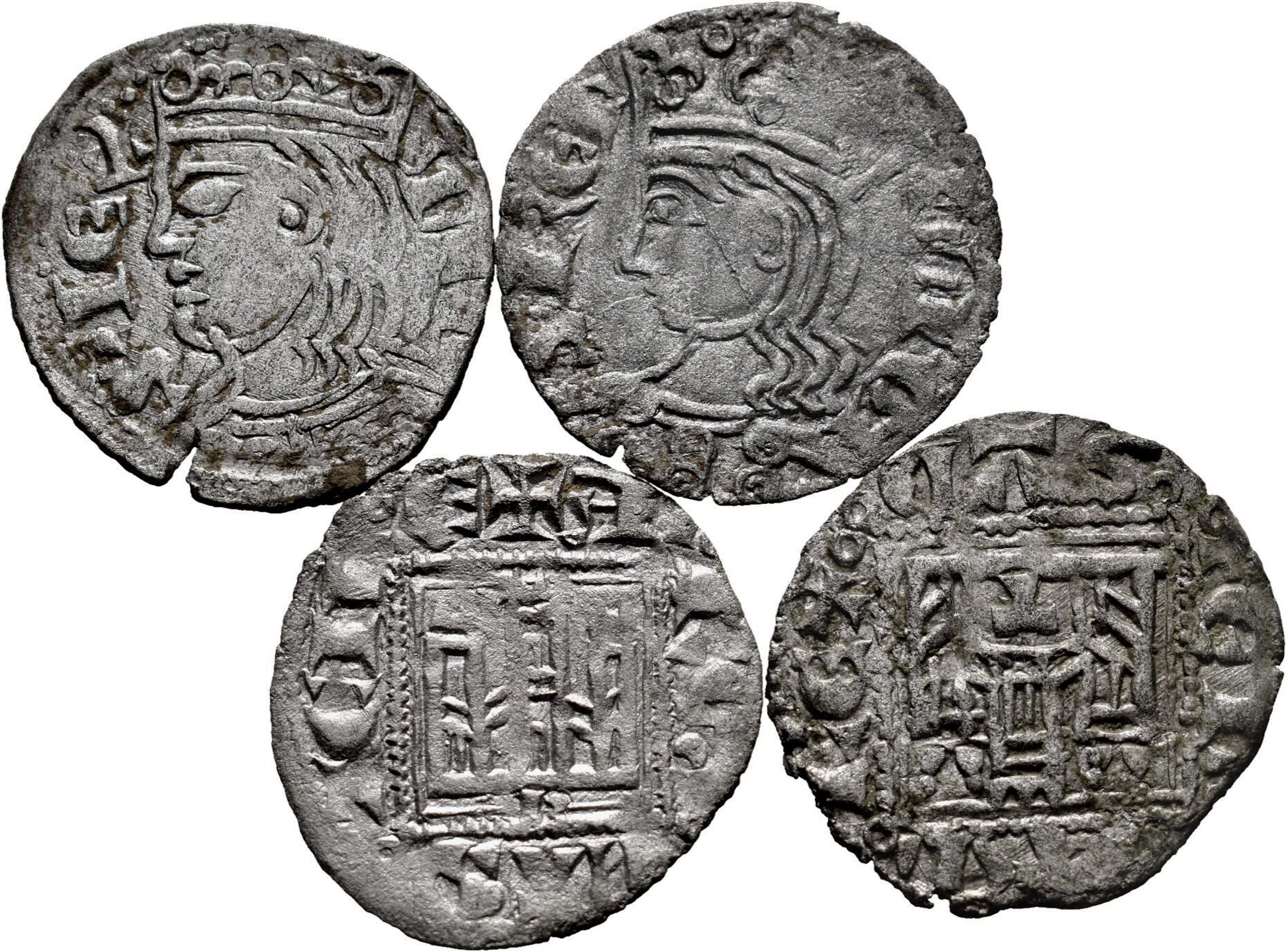 Lot of 4 medieval coins of Alfonso XI; Cornado Toledo (2)
