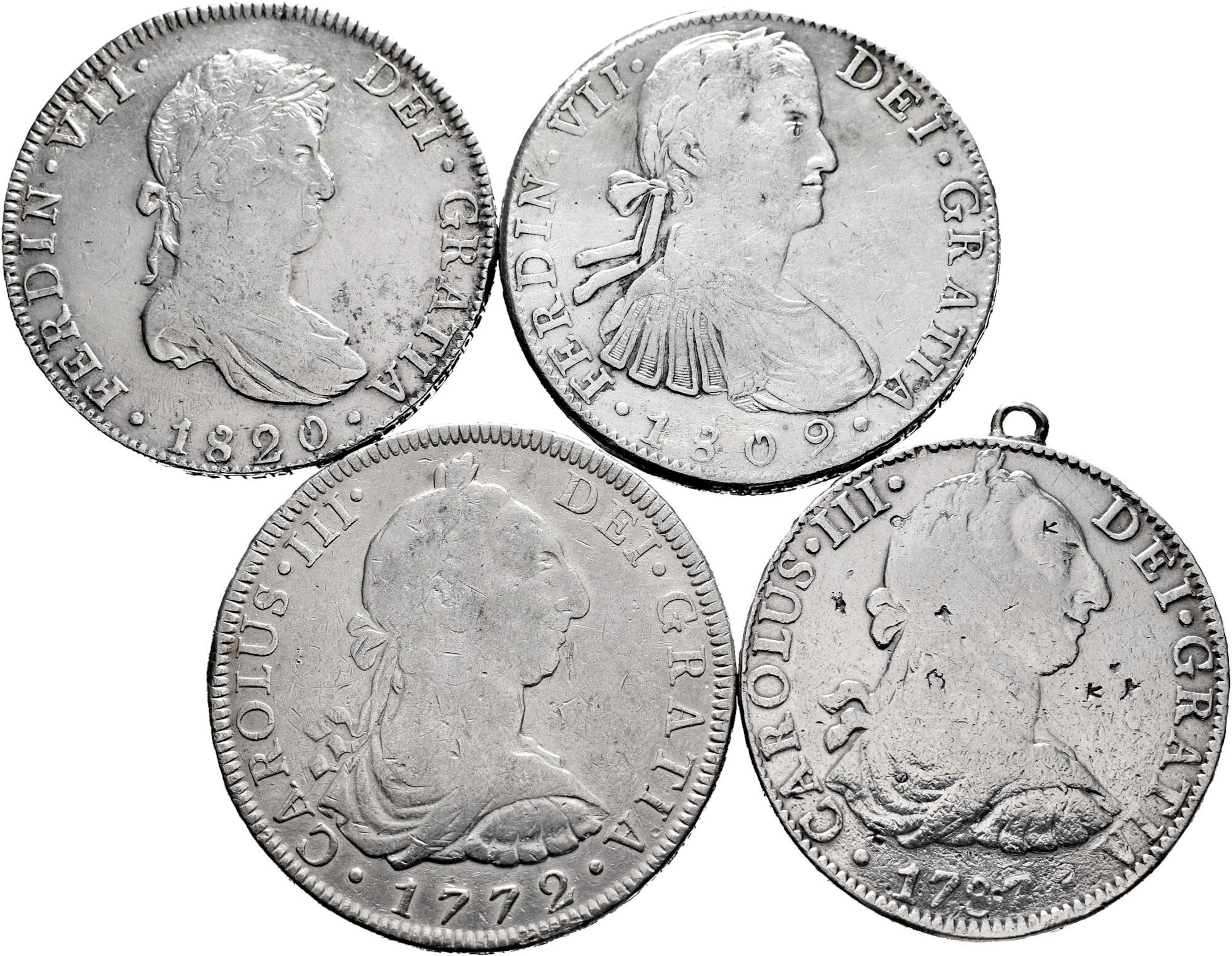 Lot of 4 coins of the Spanish Monarchy