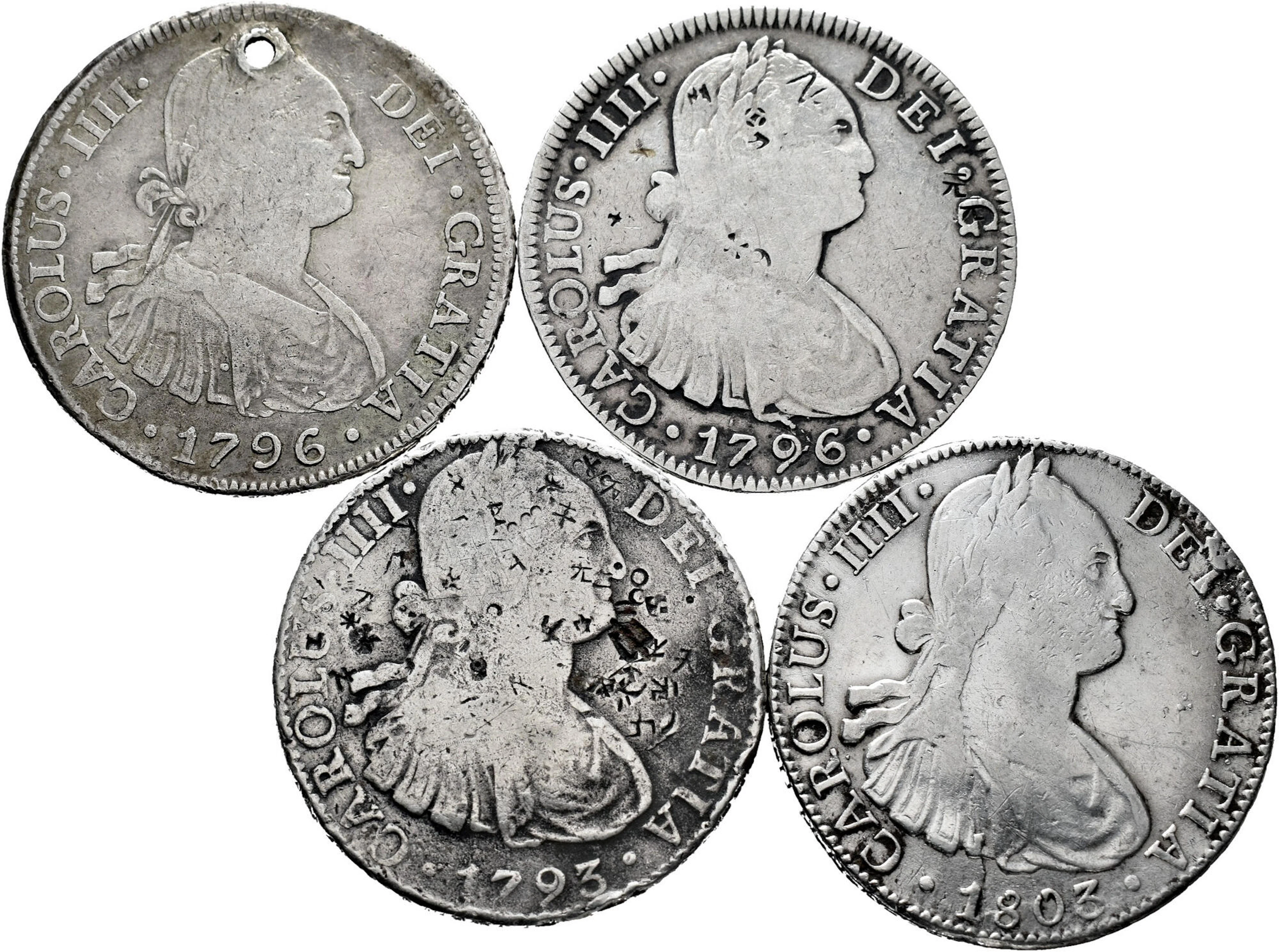 Lot of 4 coins of the Spanish Monarchy