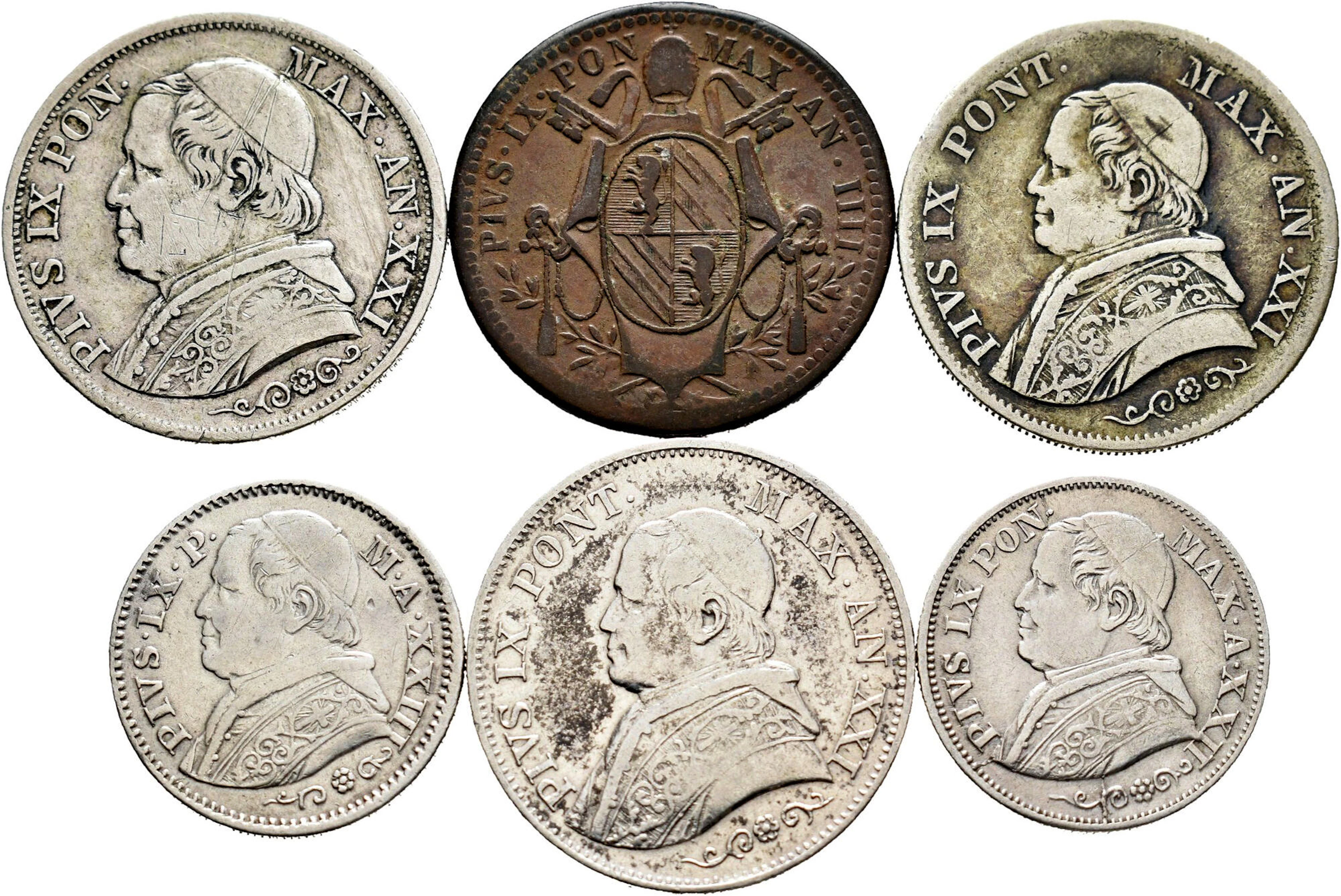 Lot of 6 coins from Vatican