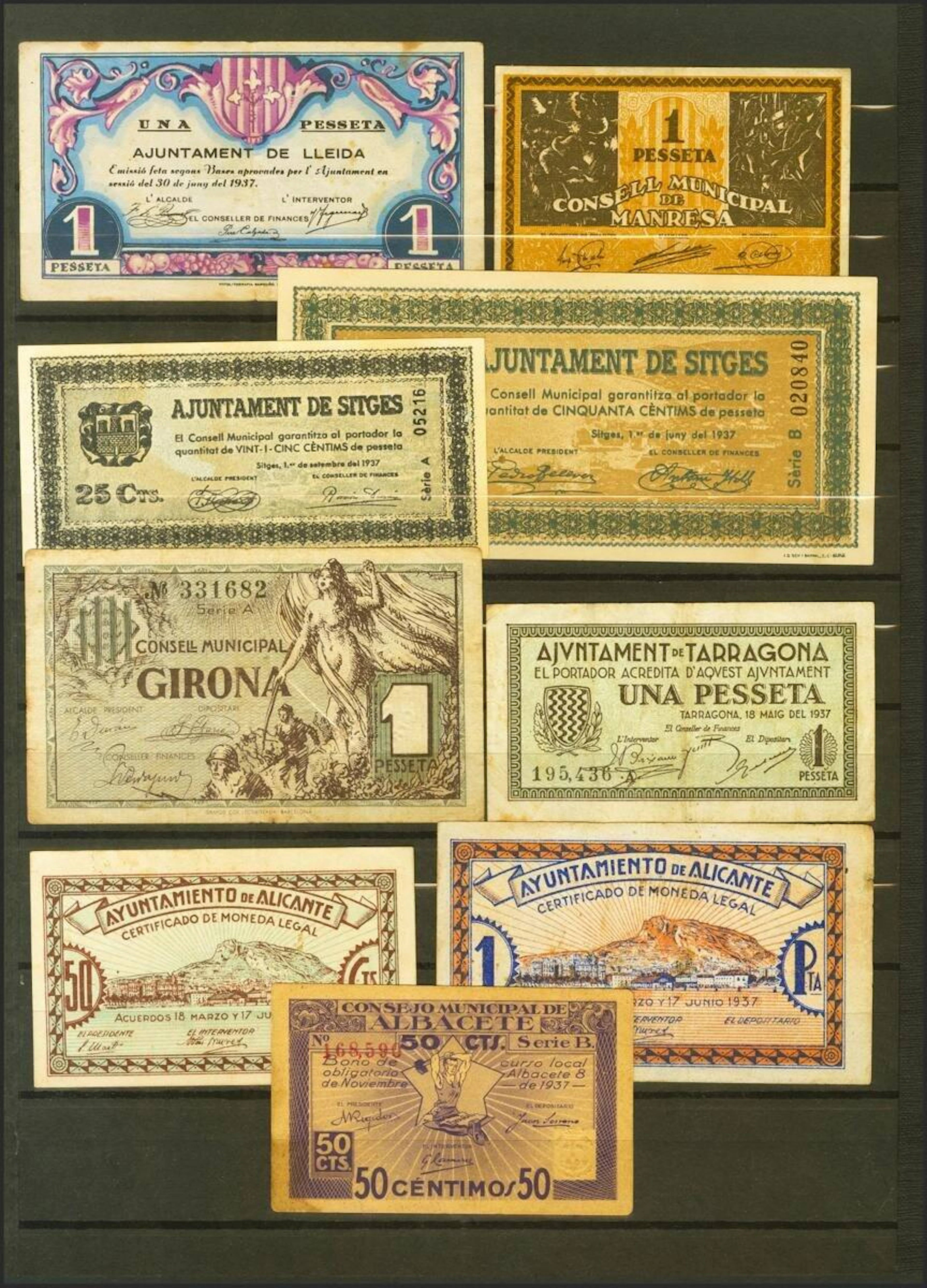 Conjunto de 18 billetes principalmente de la Guerra Civil...