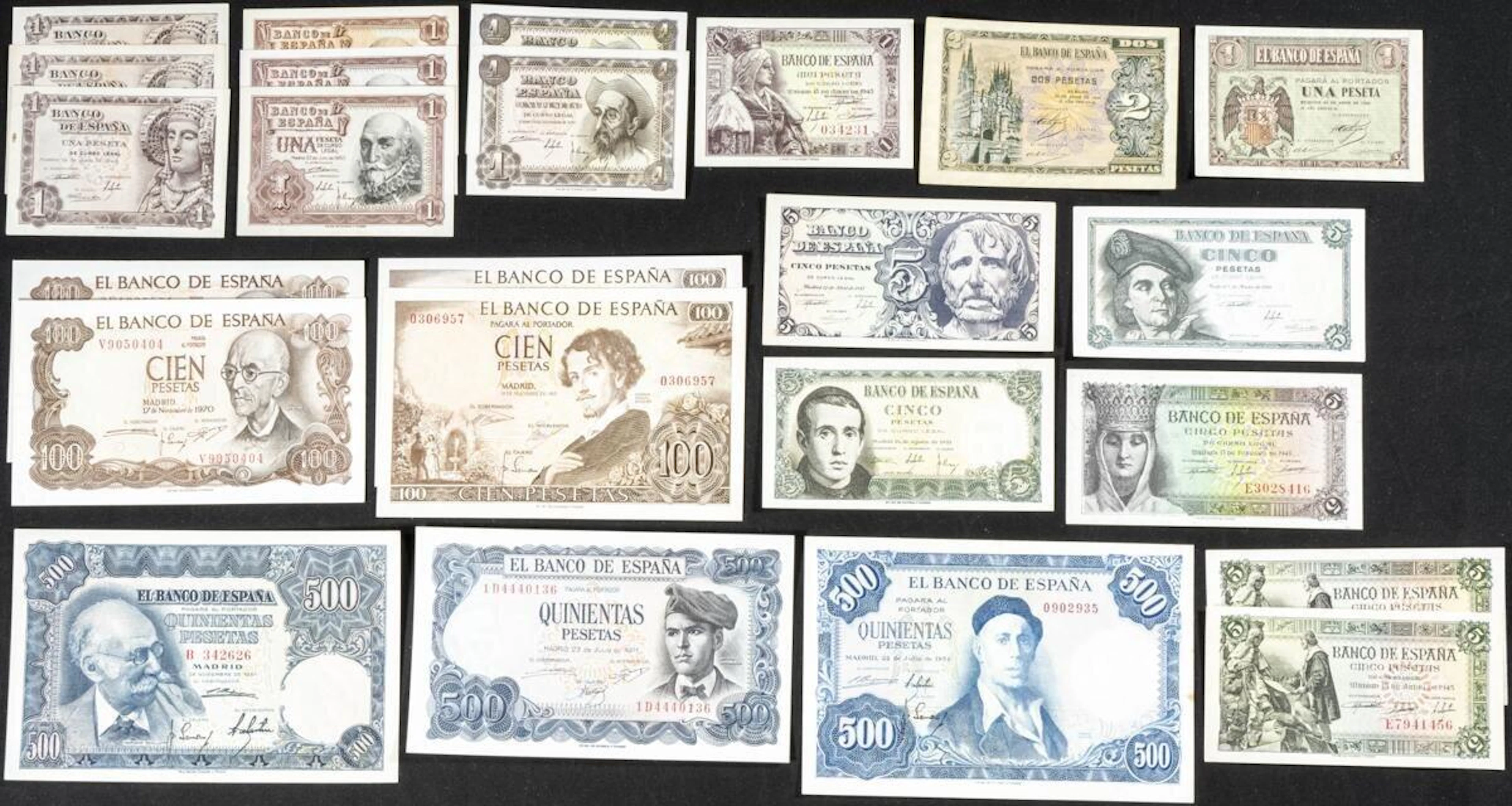 Conjunto de más de 35 billetes del Banco de España de...