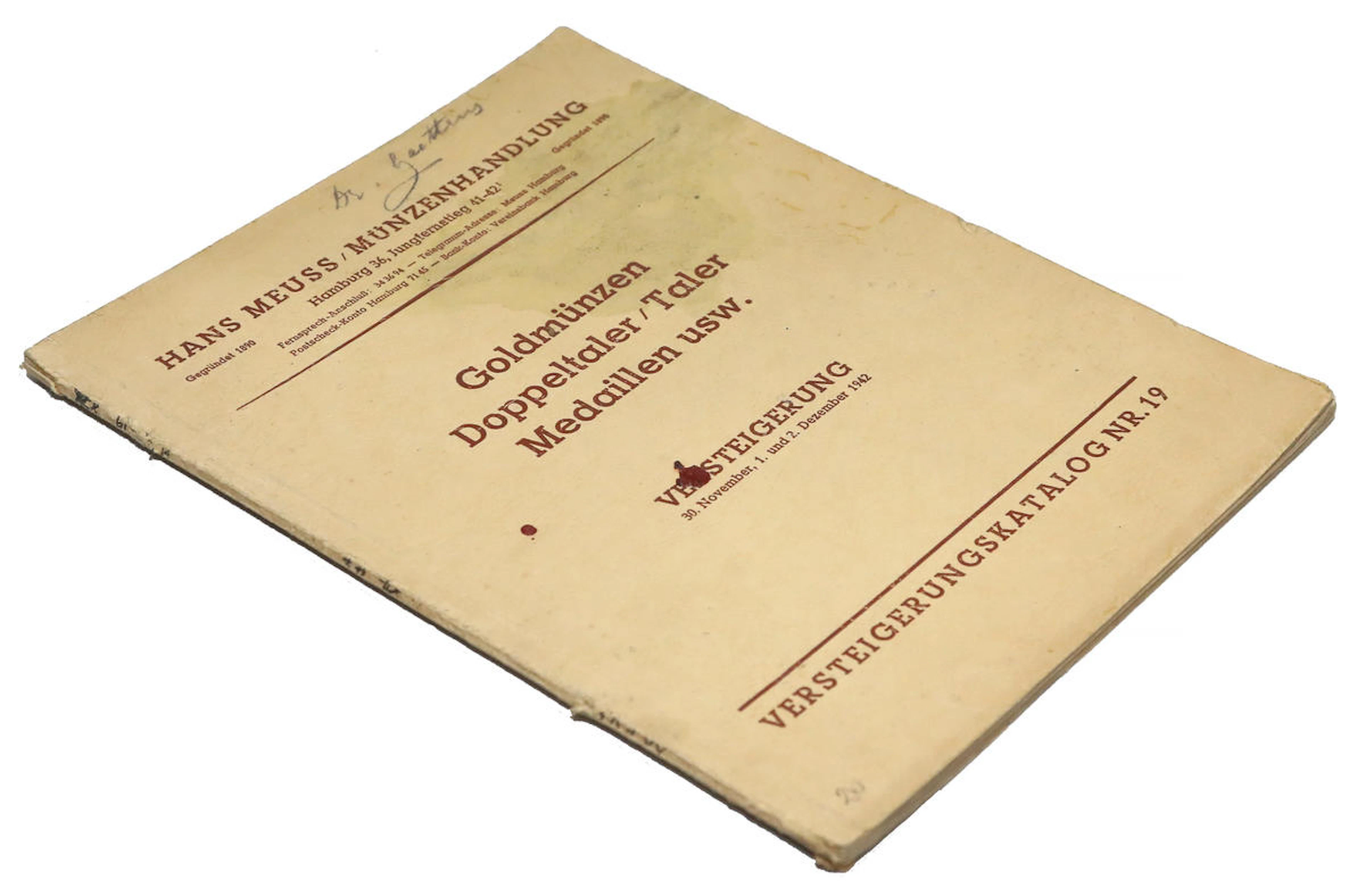 Hans Meuss 1942 - Goldmünzen Doppeltaler Taler Medaillen
