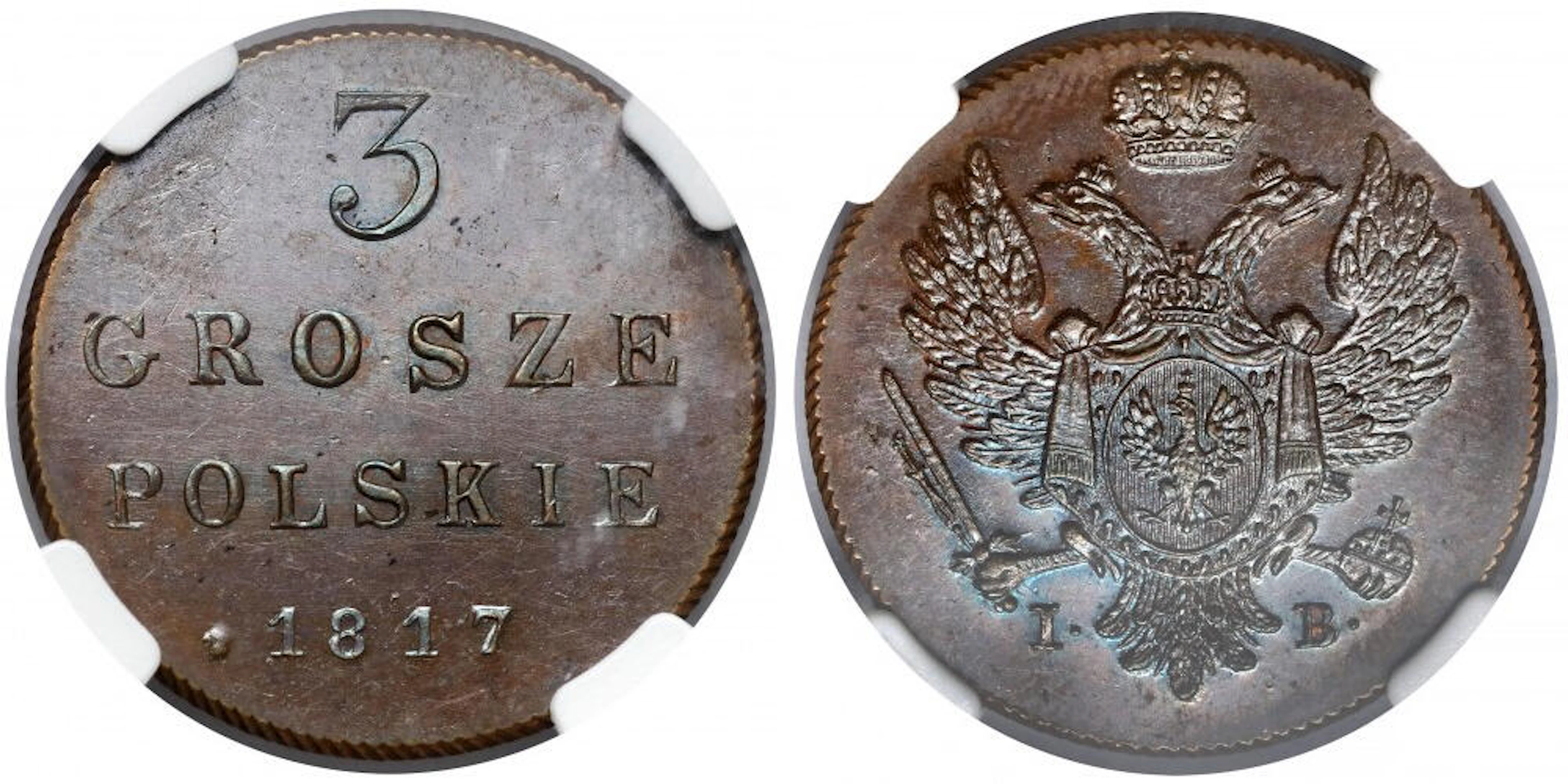 3 grosze polskie 1817 IB - nowe bicie Warszawa - RZADKOŚĆ
