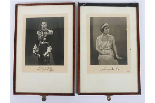 King George VI and Queen Elizabeth (The Queen Mother) 1944 Signed ...
