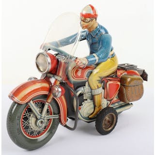Large Tipp & Co friction driven Motorbike, German 1950s