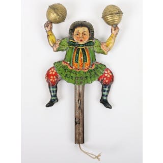 A rare early Japanese tinplate Jumping Jack toy, circa 1905