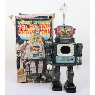 Boxed Alps battery operated Television Spaceman, Japanese 1960s