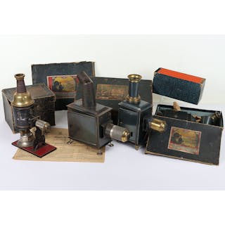 Four boxed Magic Lanterns, German 1900/10