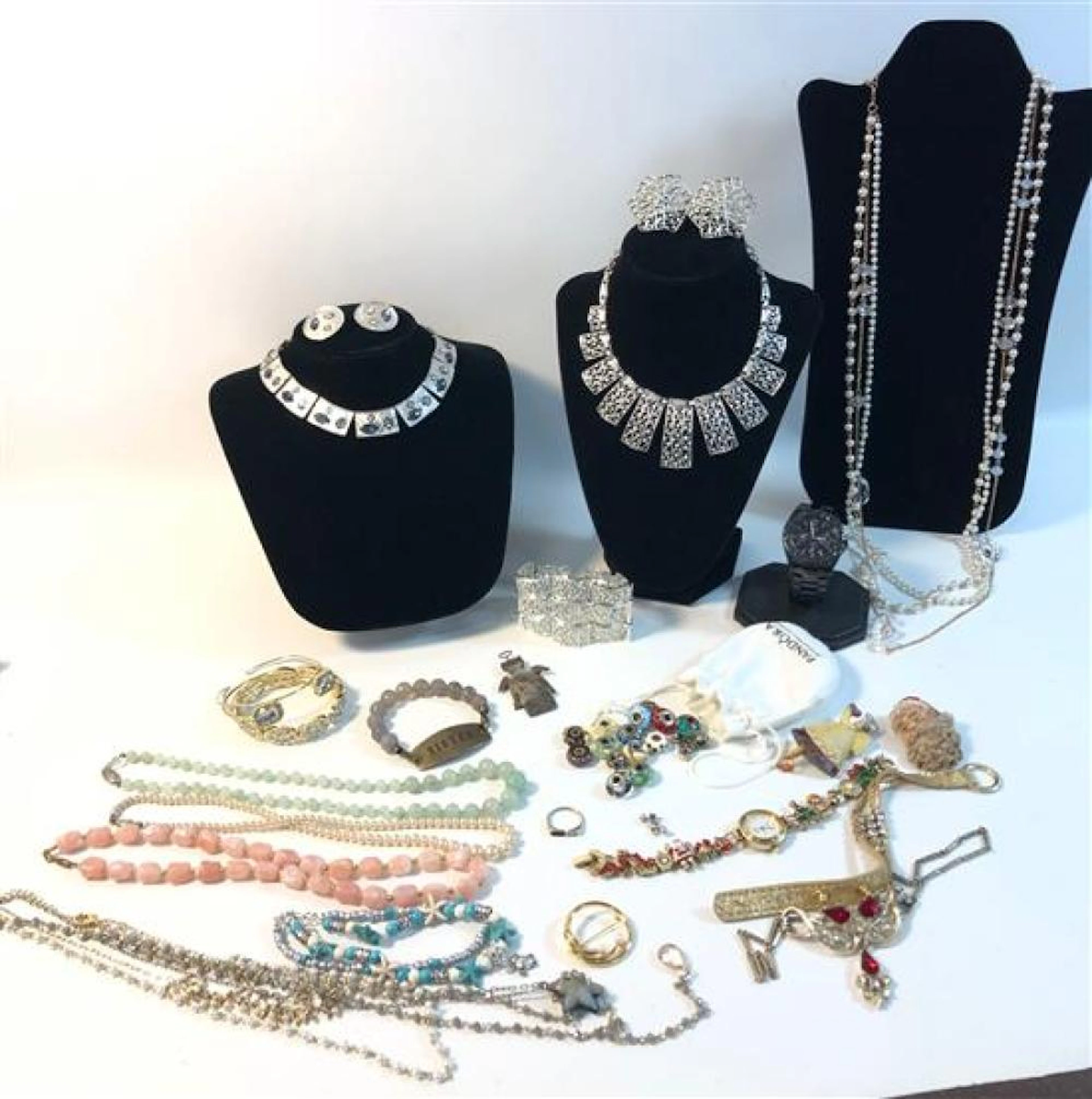 BOX LOT ASSORTED COSTUME AND FASHION JEWELRY