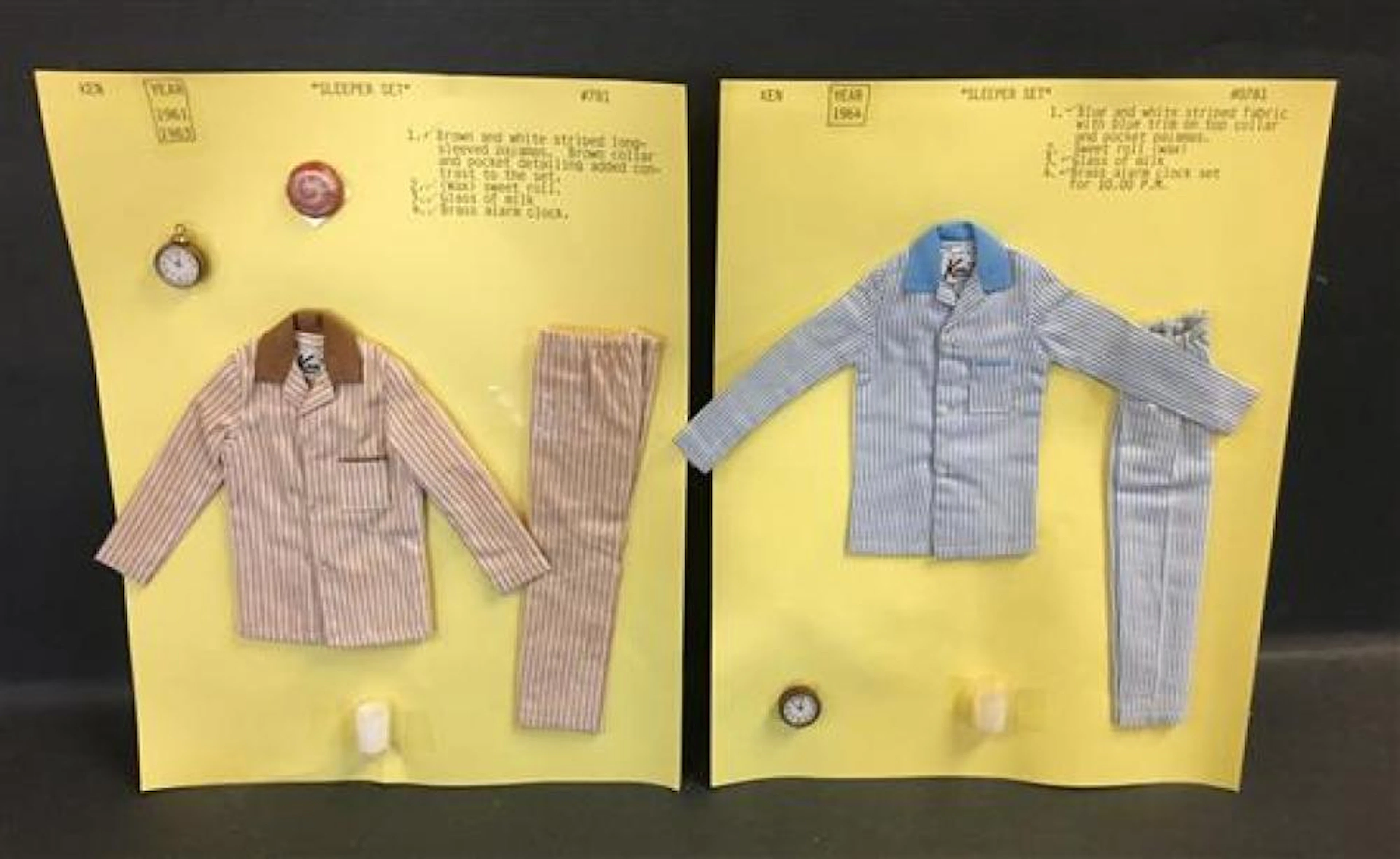 (6) KEN FASHIONS INCLUDING "SLEEPER SET" (BROWN) #781 (COMPLETE)