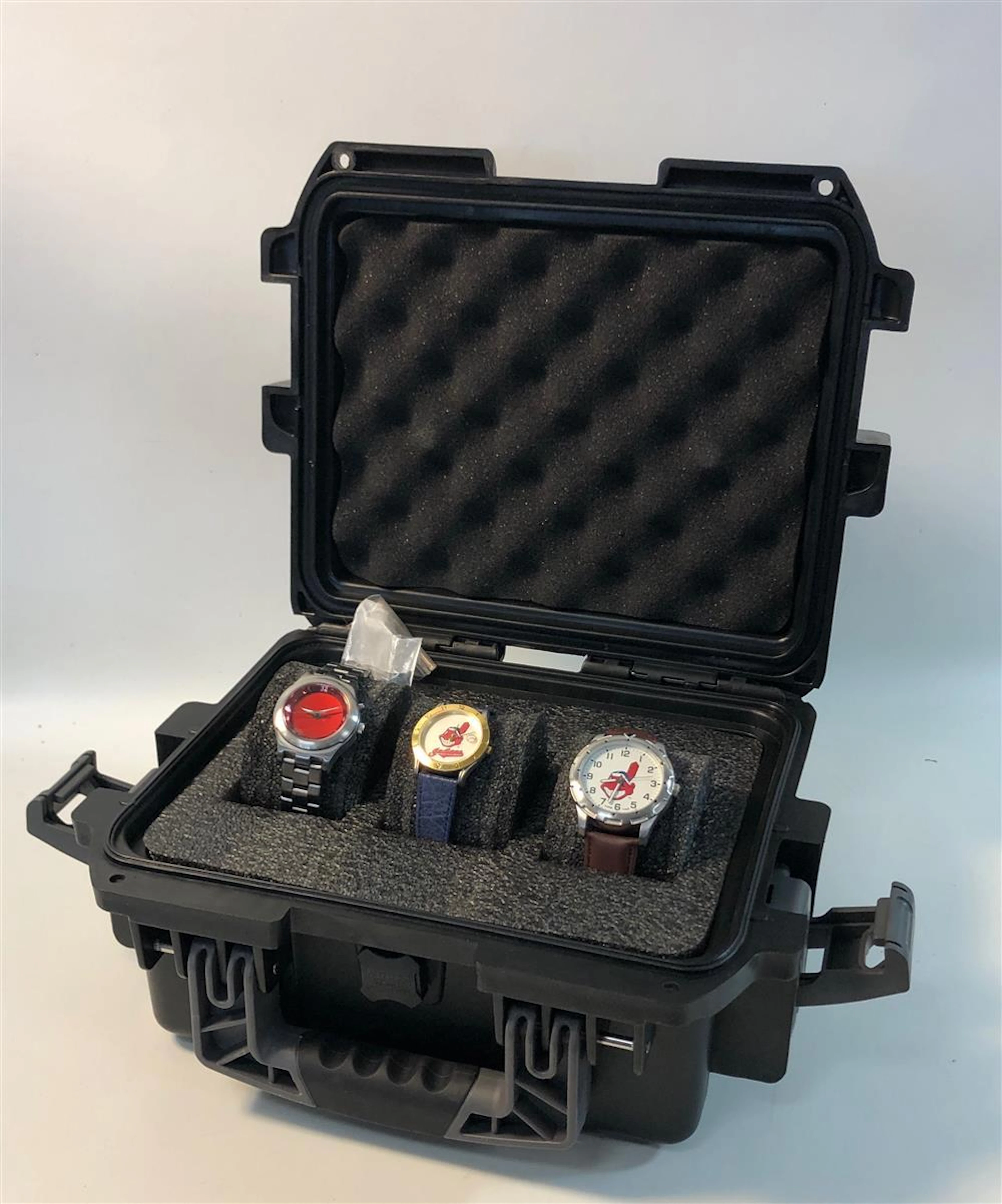 LARGE INVICTA WATCH CASE WITH THREE WATCHES INSIDE