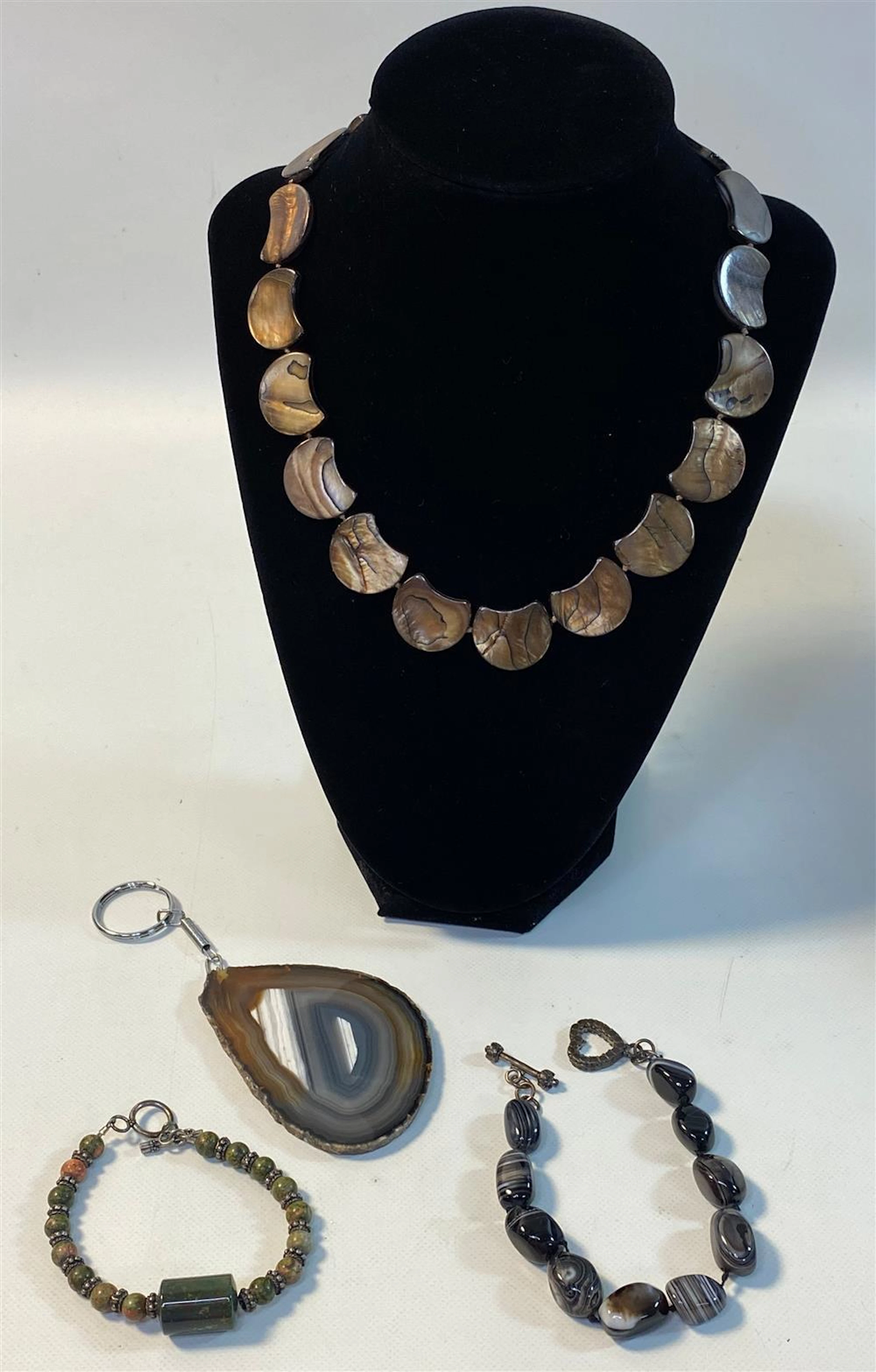 LOT OF SEMI-PRECIOUS STONE FASHION JEWELRY