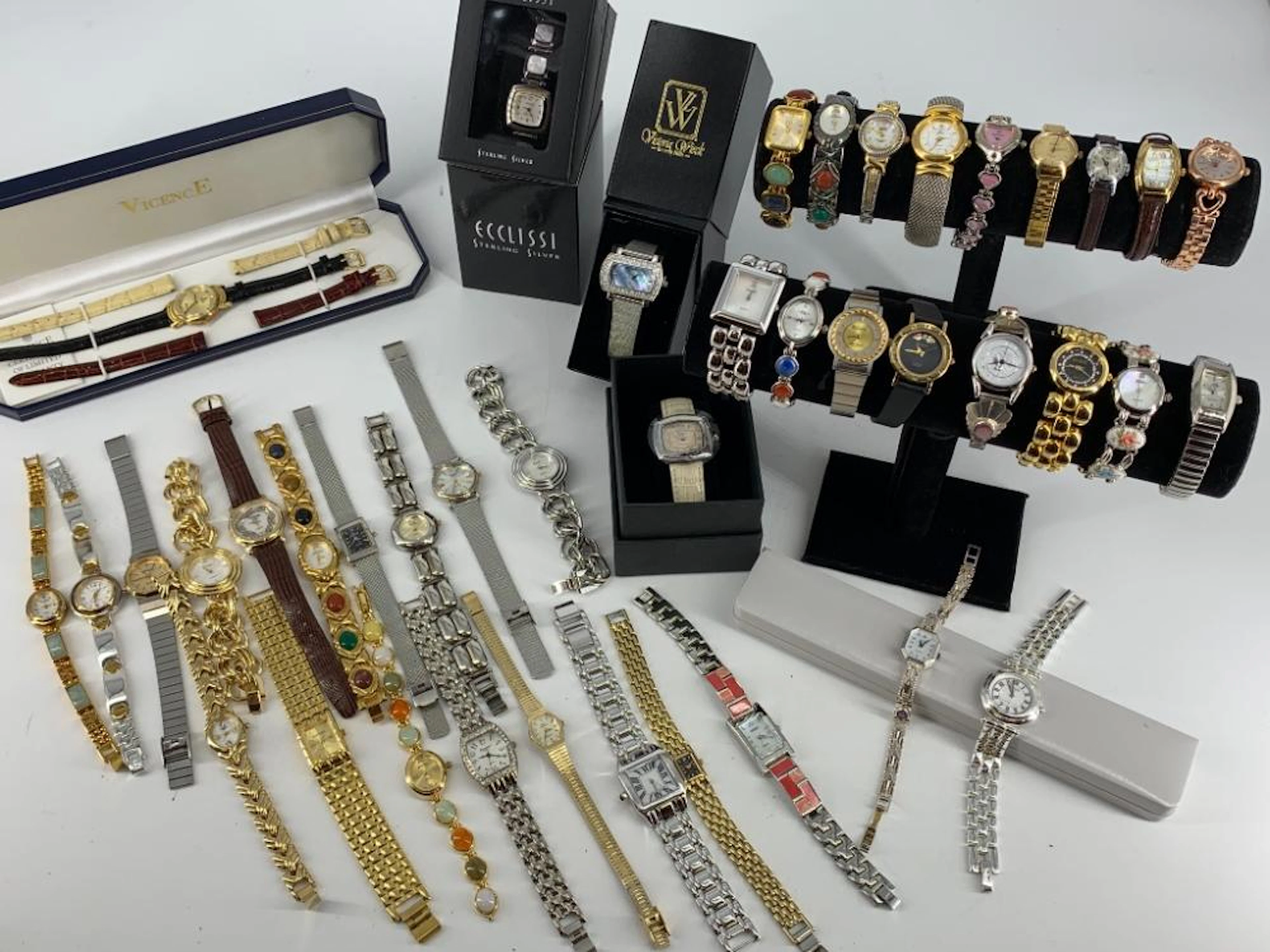 Box Lot of Wrist Watches including New Old Stock Styles